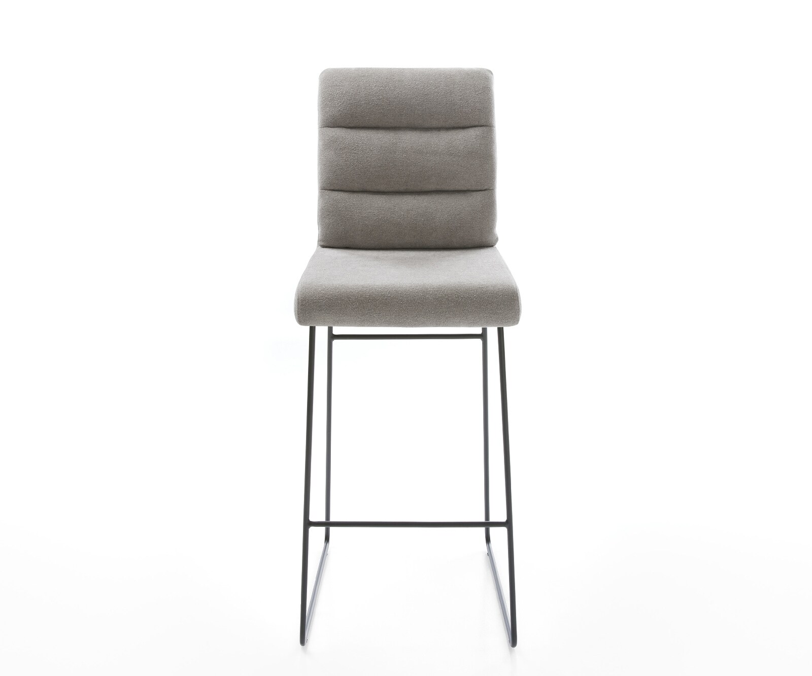 Barstoel Pela-Flex Zachte stof met structuur Grijs Sledeonderstel metaal zwart Zwart 2