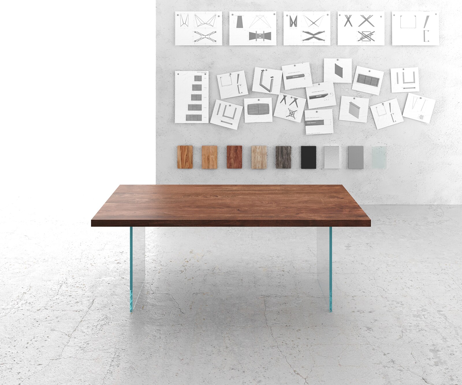 Eettafel Edge 200x100 XL acacia bruin verre 1 Eettafel Edge 200x100 XL acacia bruin verre 1