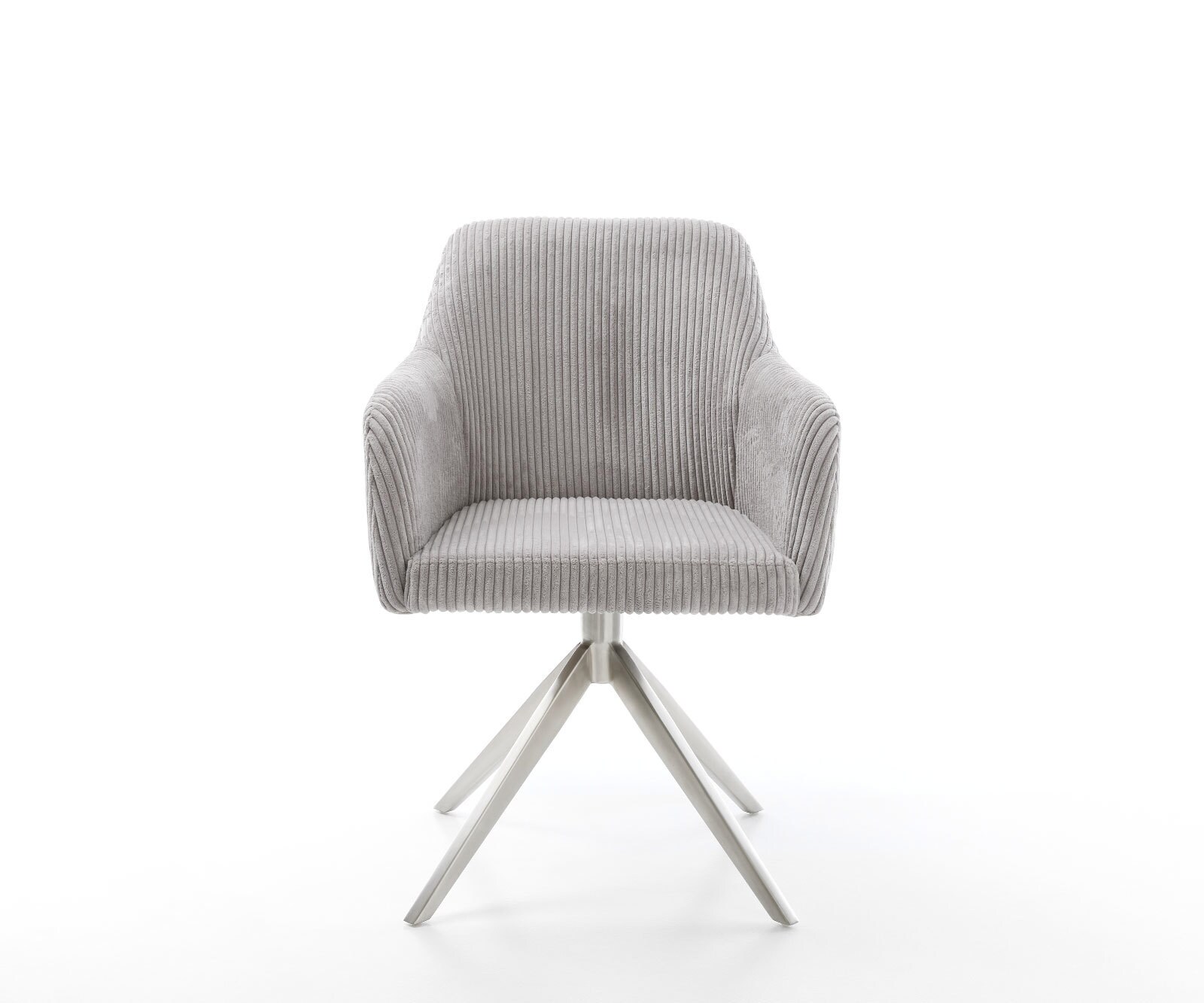 Draaistoel Greg-Flex koord zilver grijs kruisframe breed roestvrij staal 360° draaibaar rocker-functie pocketveer kern 1 Draaistoel Greg-Flex koord zilver grijs kruisframe breed roestvrij staal 360° draaibaar rocker-functie pocketveer kern 1