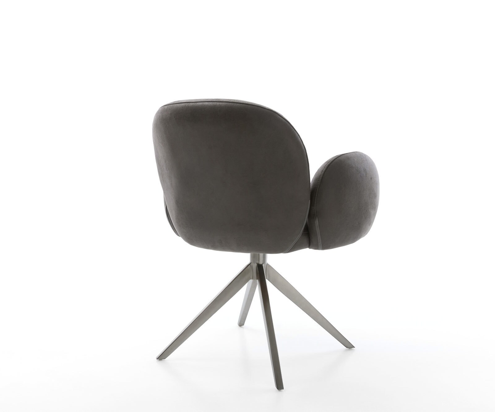 Draaistoel Nube-Flex met armleuning microvelours antraciet vintage kruisframe breed grafiet 360° draaibaar rocker-functie pocketveer kern 5