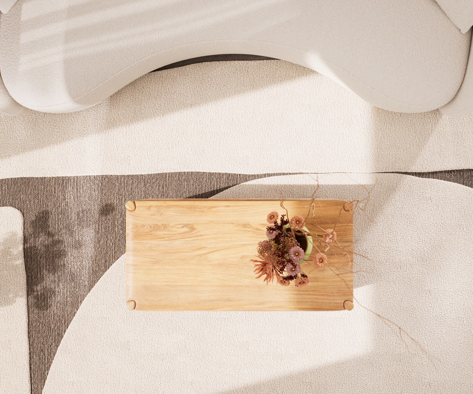 Salontafel Simcha 100x50 cm natuur acacia 2 kleppen 3