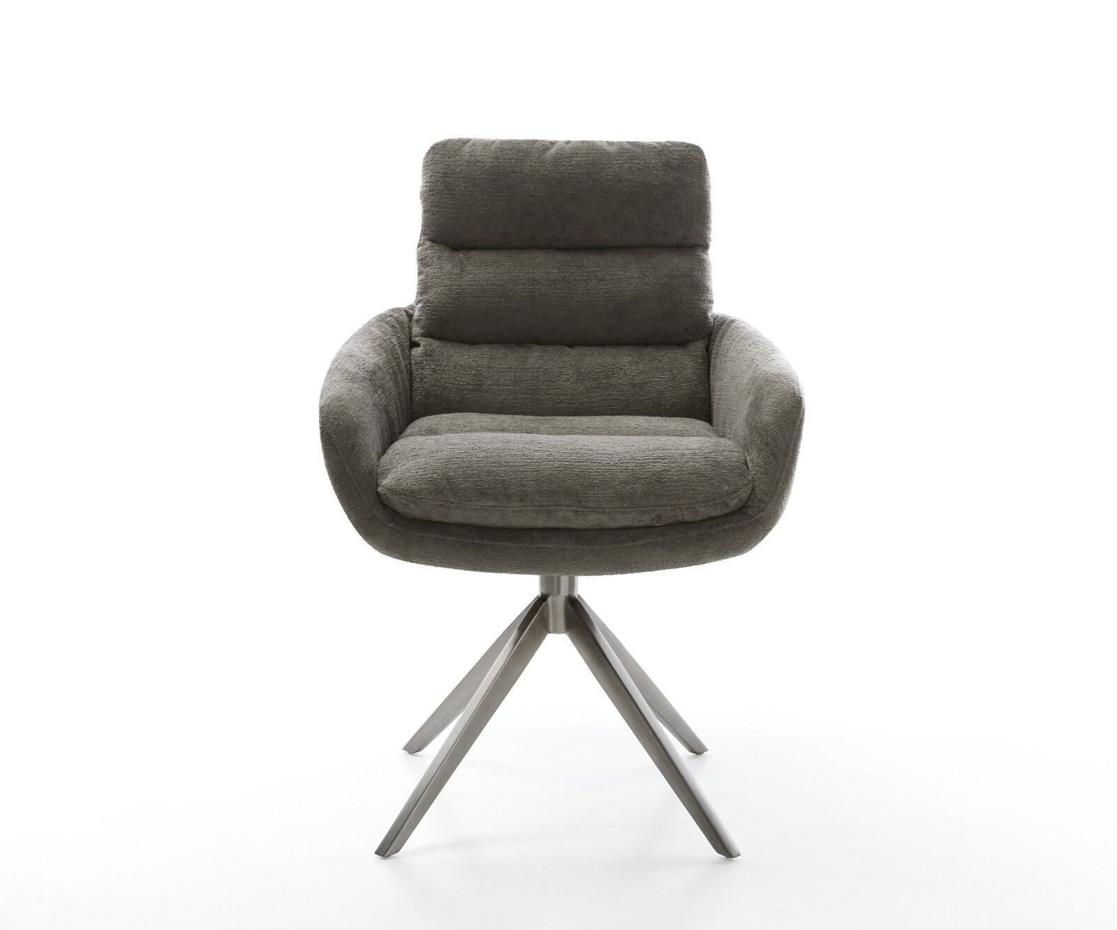 Draaistoel Abelia-Flex met armleuning bouclé zacht mud kruisframe breed grafiet 360° draaibaar rocker-functie 2