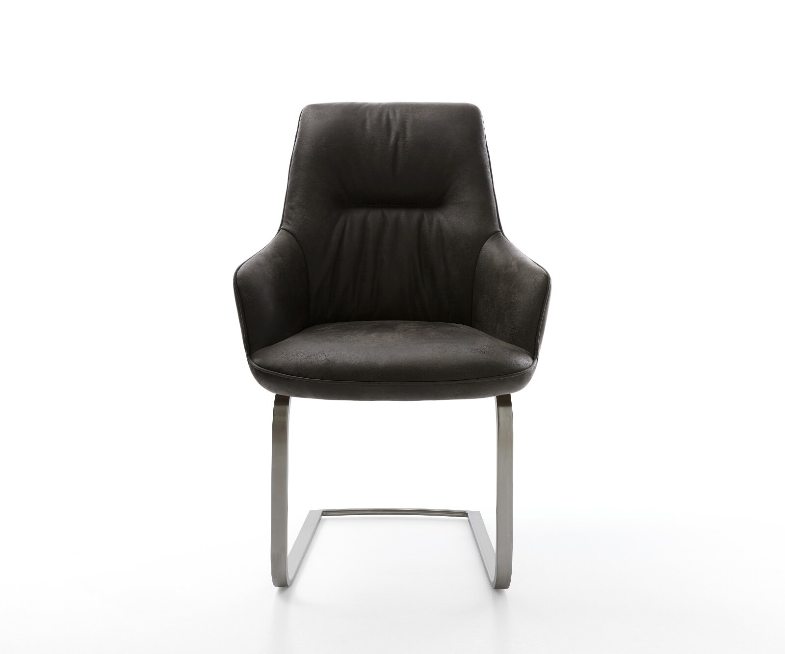 Sledemodel Zelia-Flex met armleuning microvelours antraciet vintage sledemodel vlak grafiet pocketveer kern 2