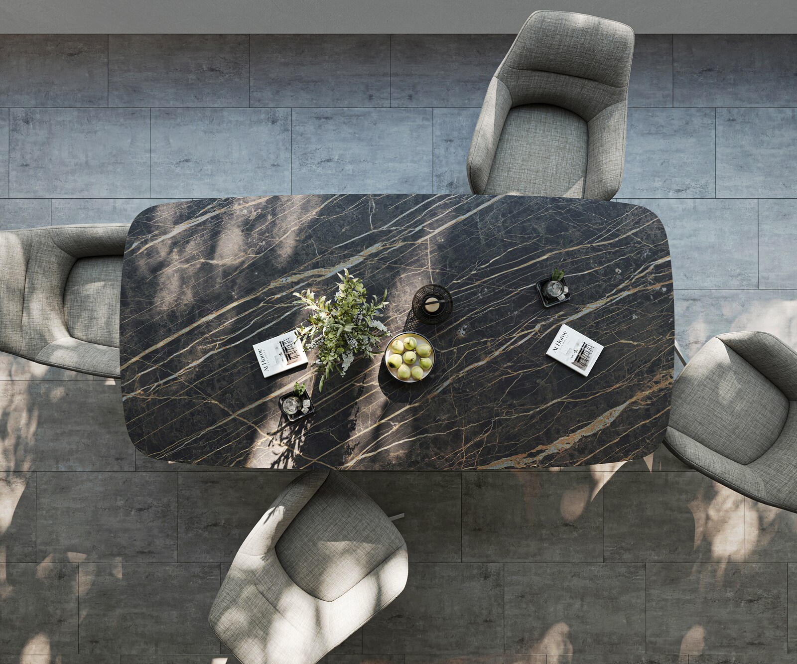 Outdoortafel Edge Boot 200x100 cm keramiek Laminam® Noir Desir bruin kruispoot rechthoekig zwart 6