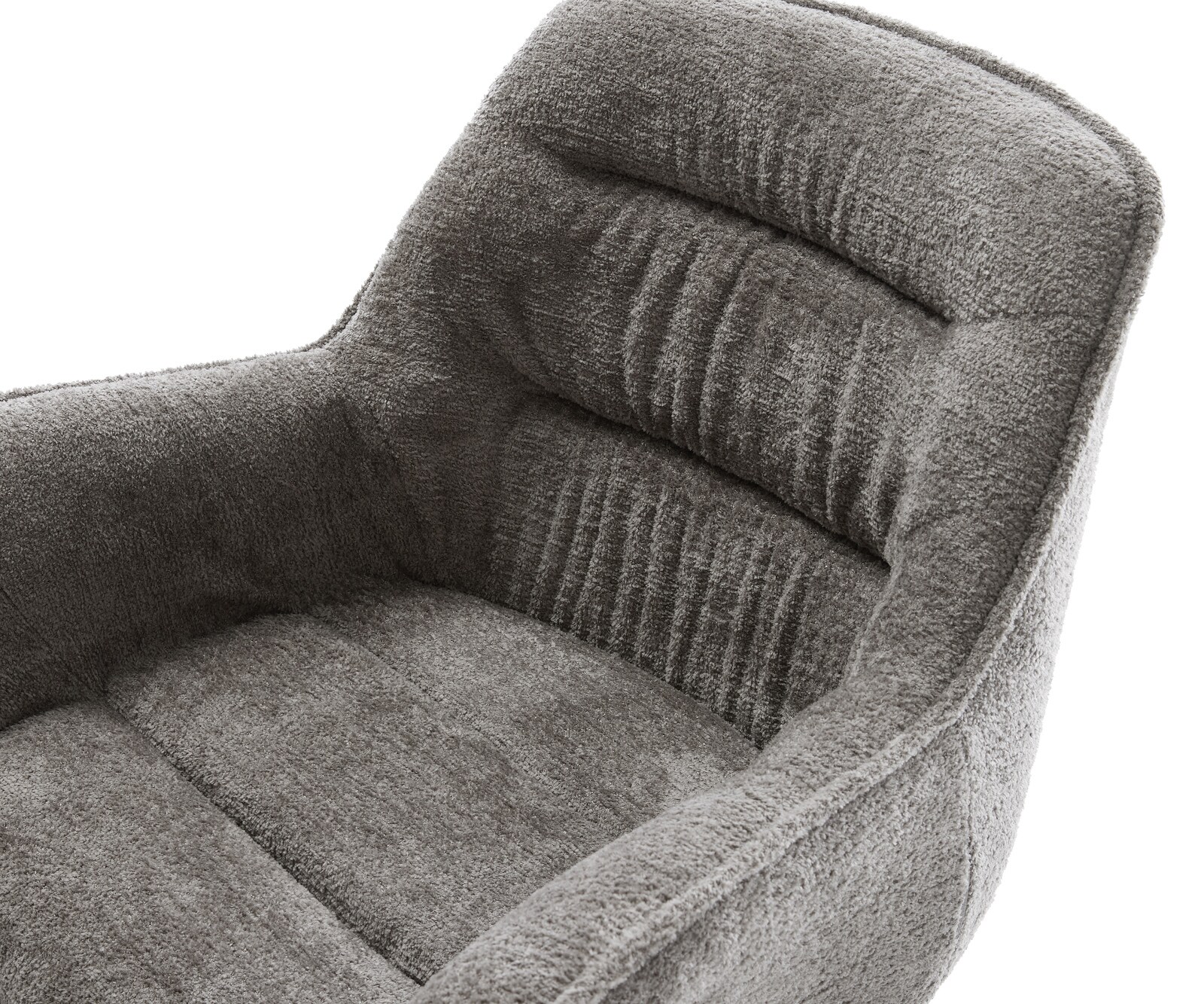 Draaistoel Kaira-Flex bouclé zacht mud kruisframe breed zwart 360° draaibaar rocker-functie 4