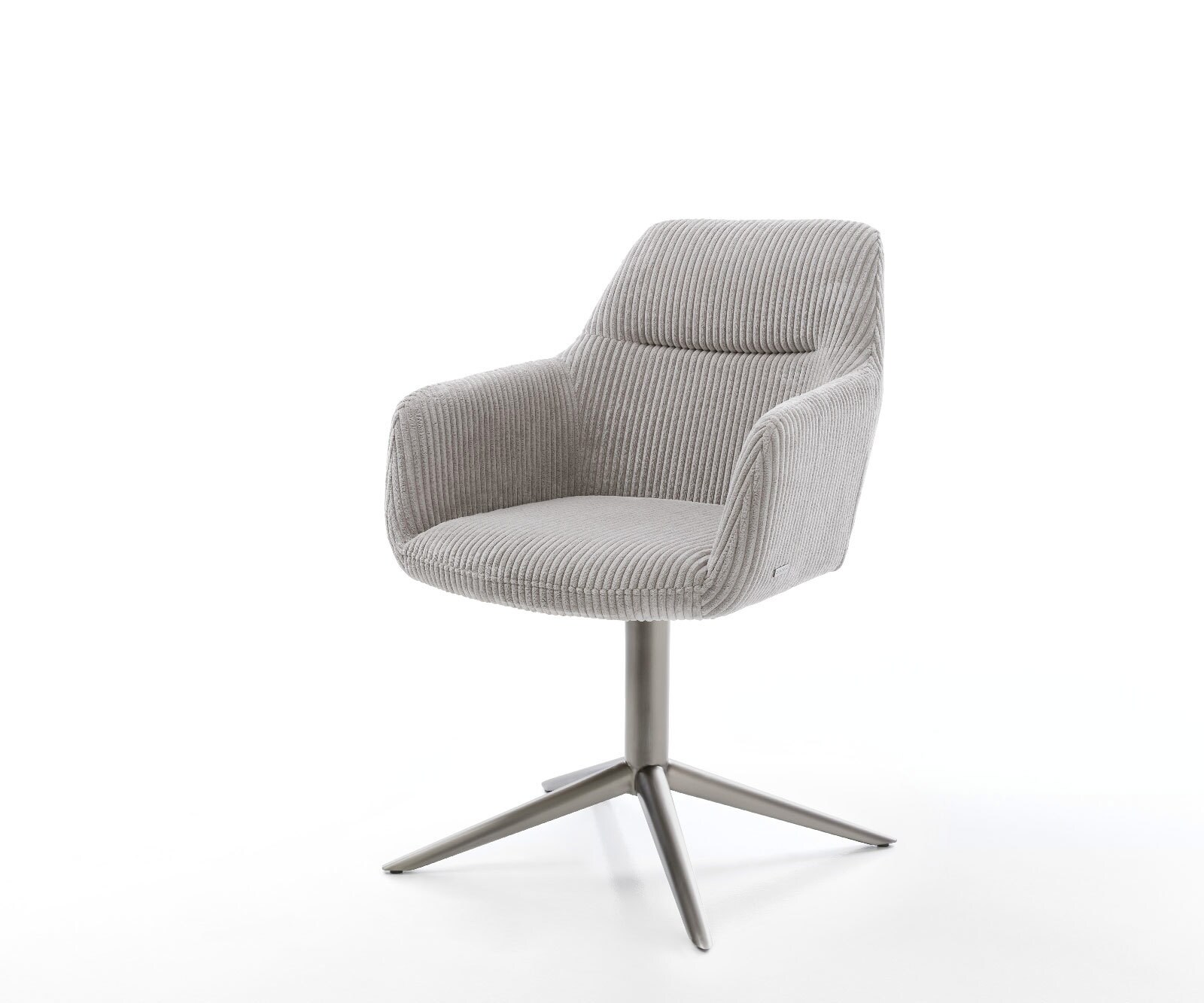 Draaistoel Pejo-Flex koord zilver grijs kruispoot grafiet 360° draaibaar rocker-functie pocketveer kern 1