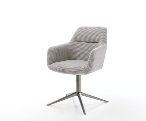 Draaistoel Pejo-Flex koord zilver grijs kruispoot grafiet 360° draaibaar rocker-functie pocketveer kern