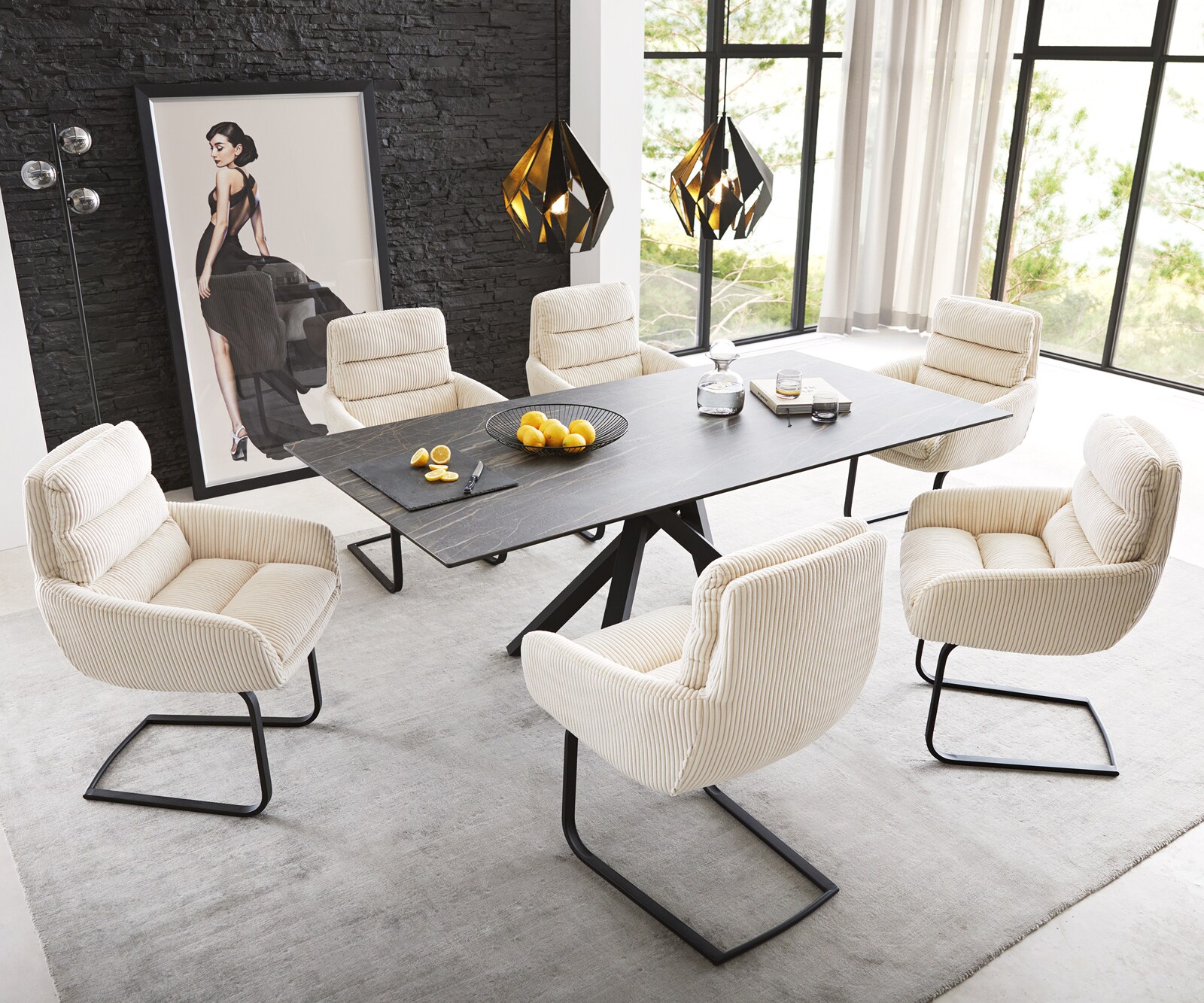 Sledemodel Abelia-Flex met armleuning koord beige sledemodel vlak zwart 3 Sledemodel Abelia-Flex met armleuning koord beige sledemodel vlak zwart 3