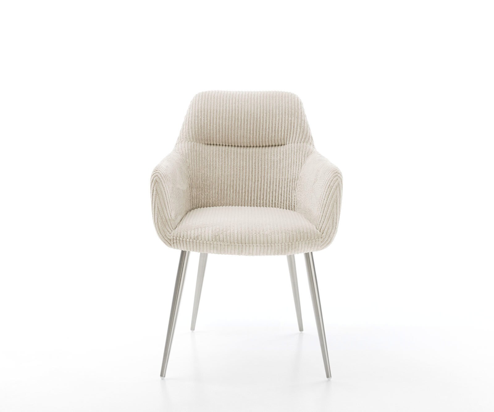 Eetkamerstoel Pejo-Flex koord beige 4-poot conisch roestvrij staal pocketveer kern 2