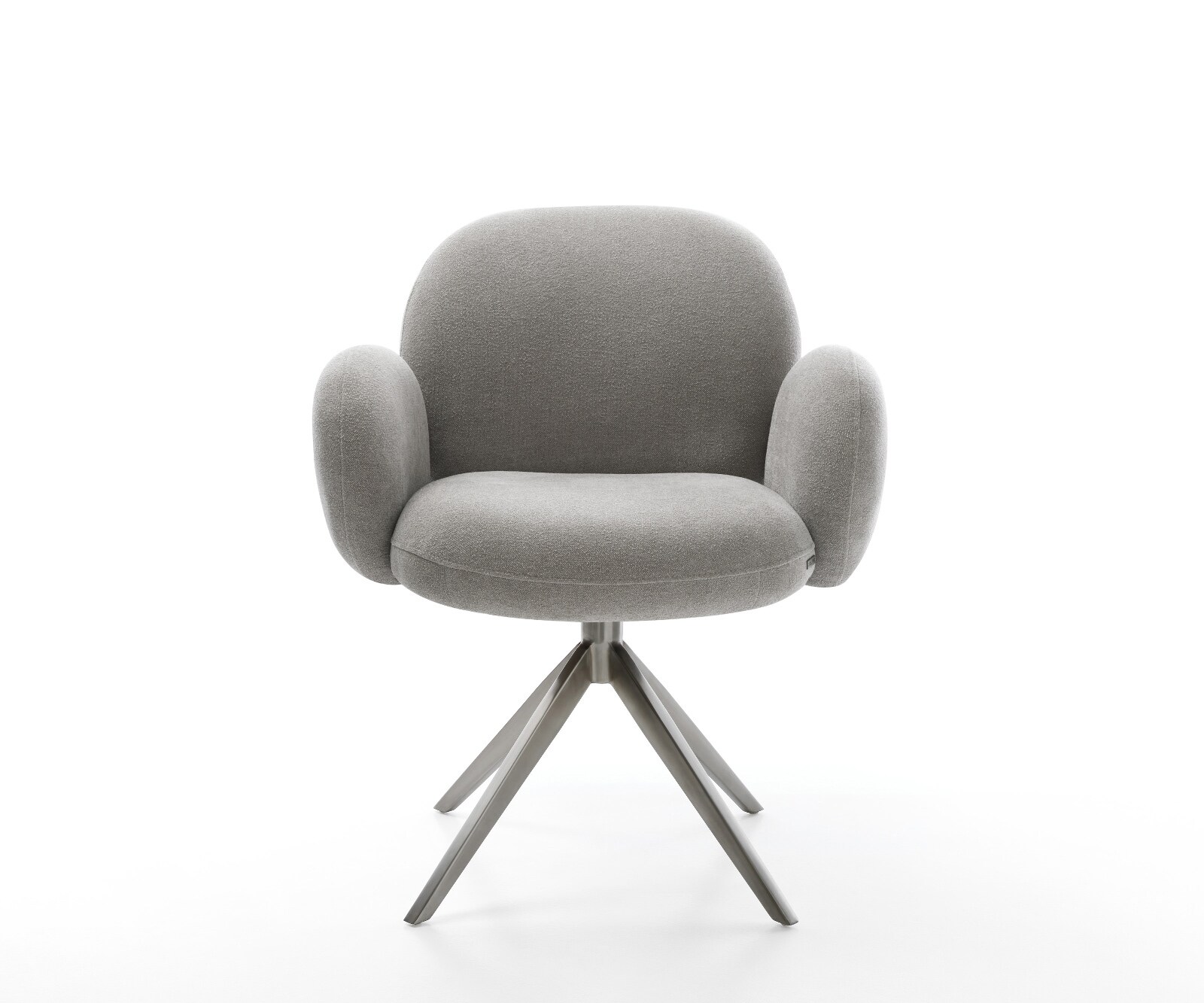 Draaistoel Nube-Flex met armleuning zachte stof met structuur grijs kruisframe breed grafiet 360° draaibaar rocker-functie pocketveer kern 2