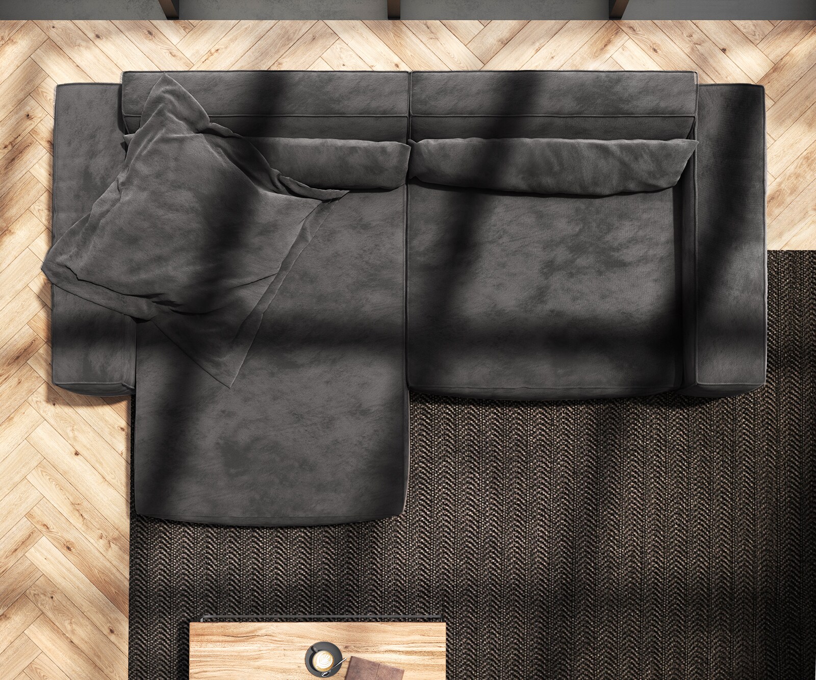 Hoekbank Sirpio XL 270x170 cm microvezel zwart recamiere variabele 8