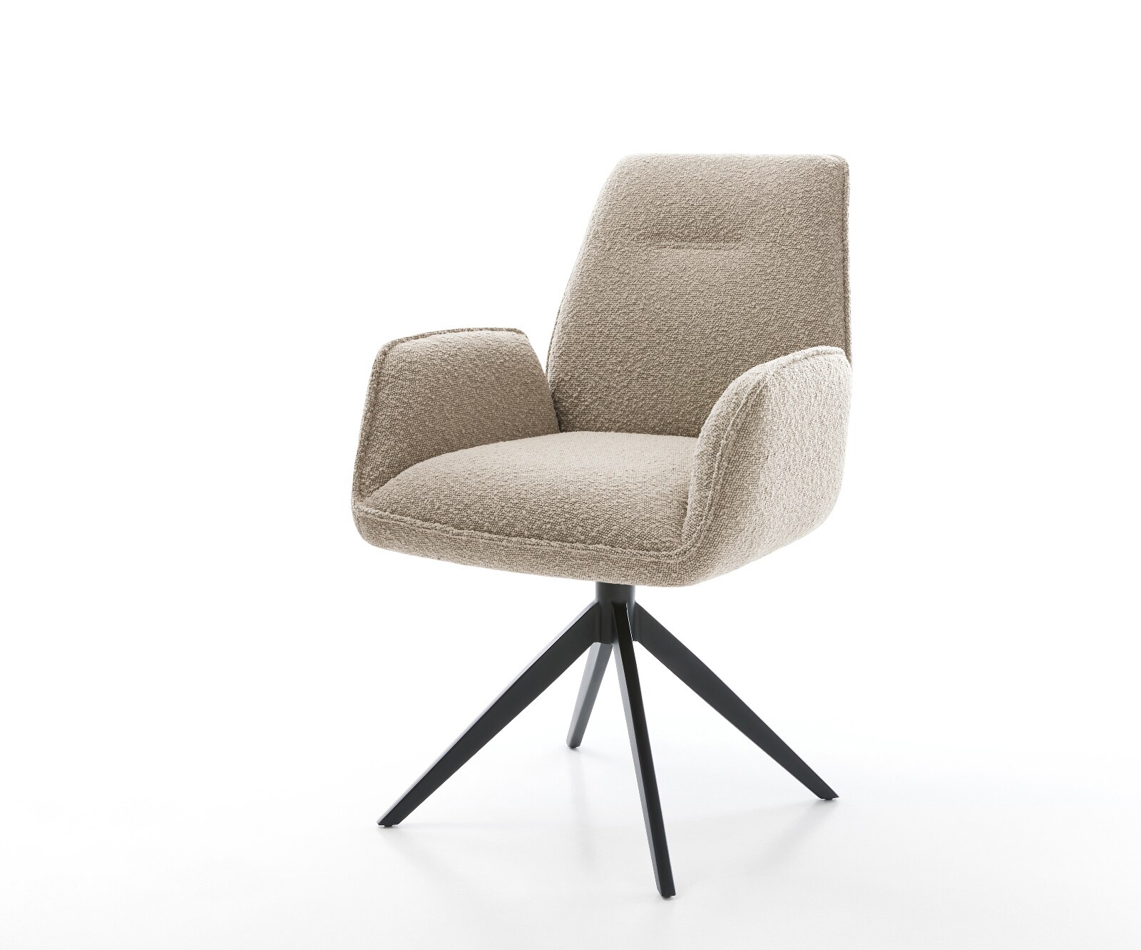 Draaistoel Zoa-Flex bouclé mud kruisframe breed zwart 360° draaibaar rocker-functie pocketveer kern