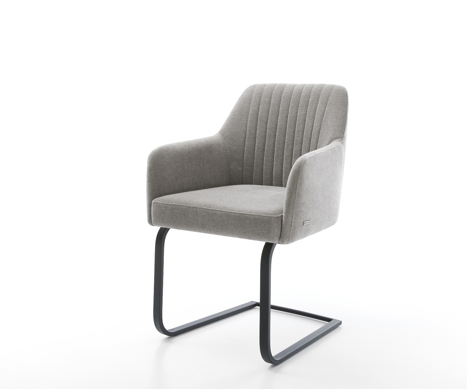 Sledemodel Greg-Flex zachte stof met structuur grijs sledemodel vlak zwart pocketveer kern 1