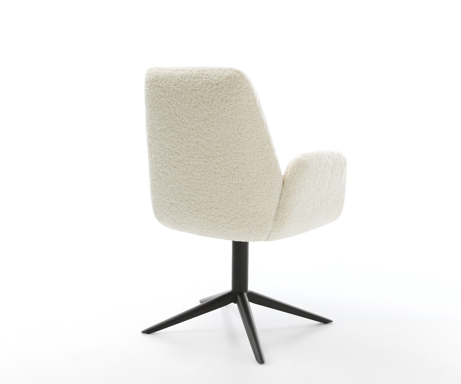 Draaistoel Zoa-Flex teddy beige kruispoot zwart 360° draaibaar rocker-functie pocketveer kern 3