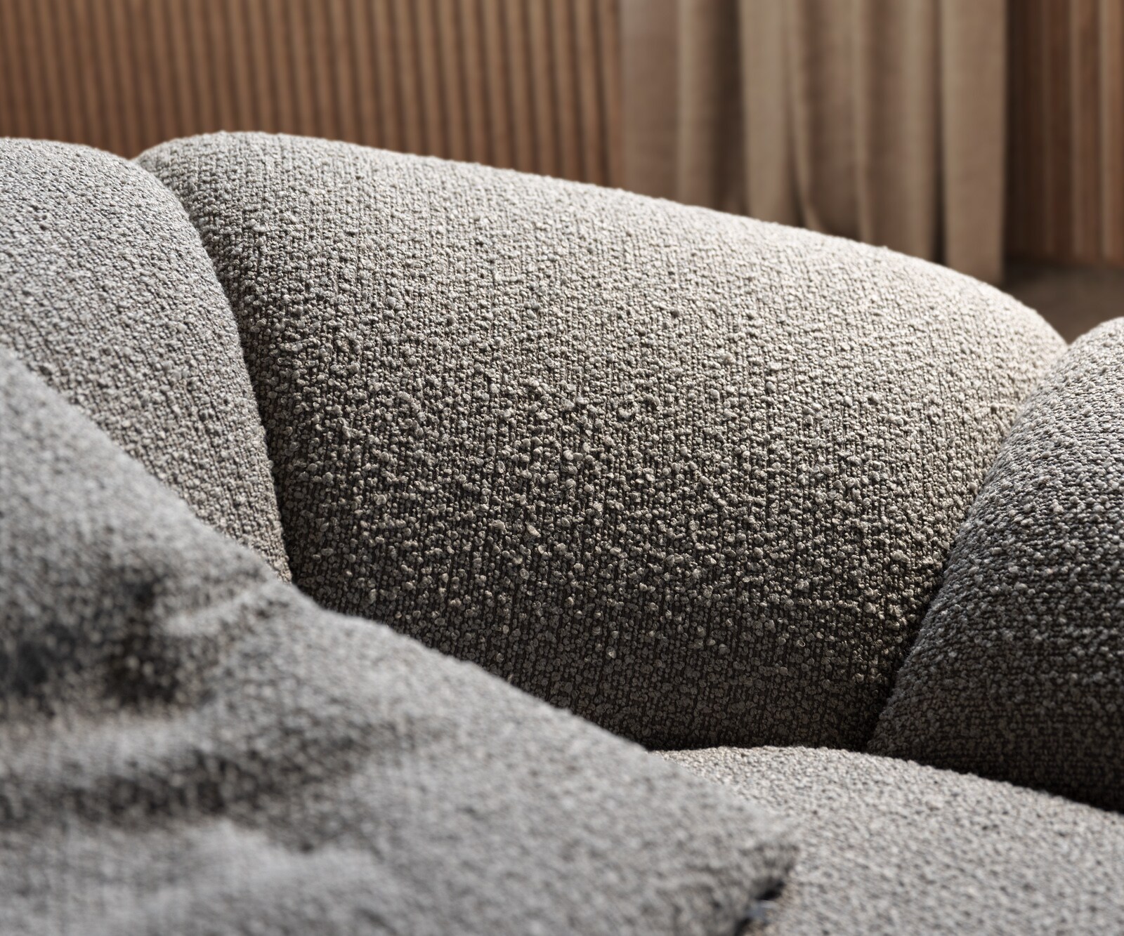 Big-sofa Lunna 360x175 cm Bouclé zilvergrijs 2 kussens 4