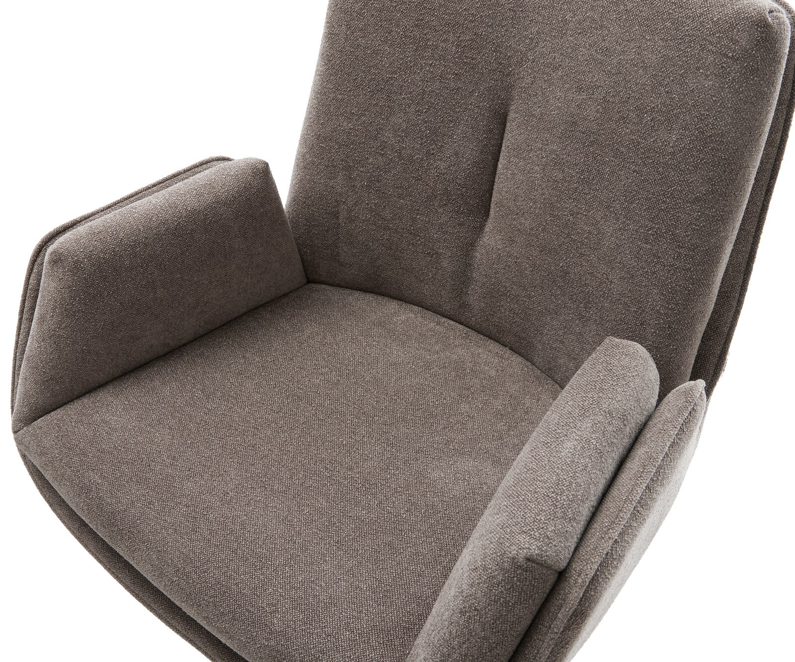 Barstoel Clea-Flex Zachte stof met structuur Taupe Vrijkantelframe plat metaal Zwart 4