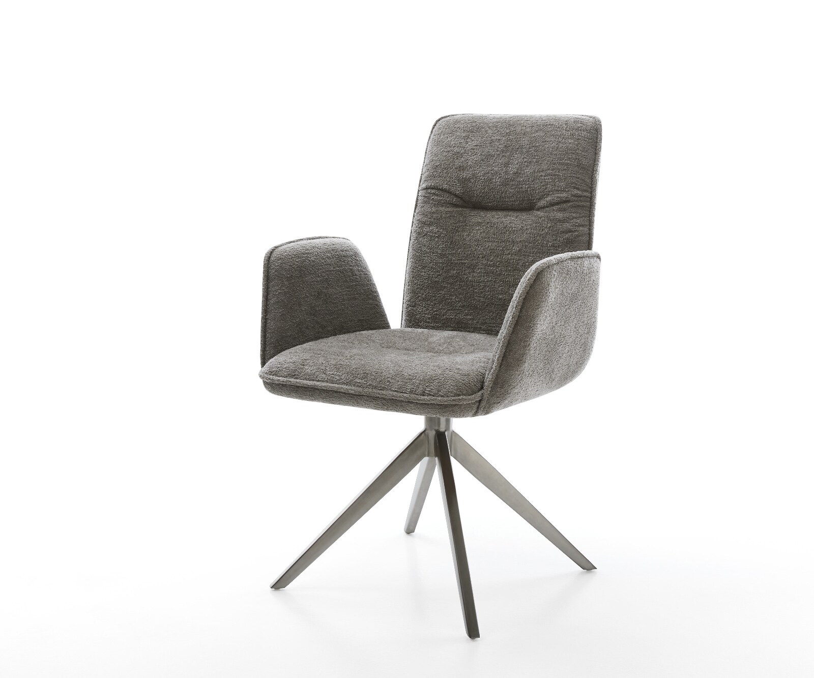 Draaistoel Vinja-Flex bouclé zacht mud kruisframe breed grafiet 360° draaibaar rocker-functie 1