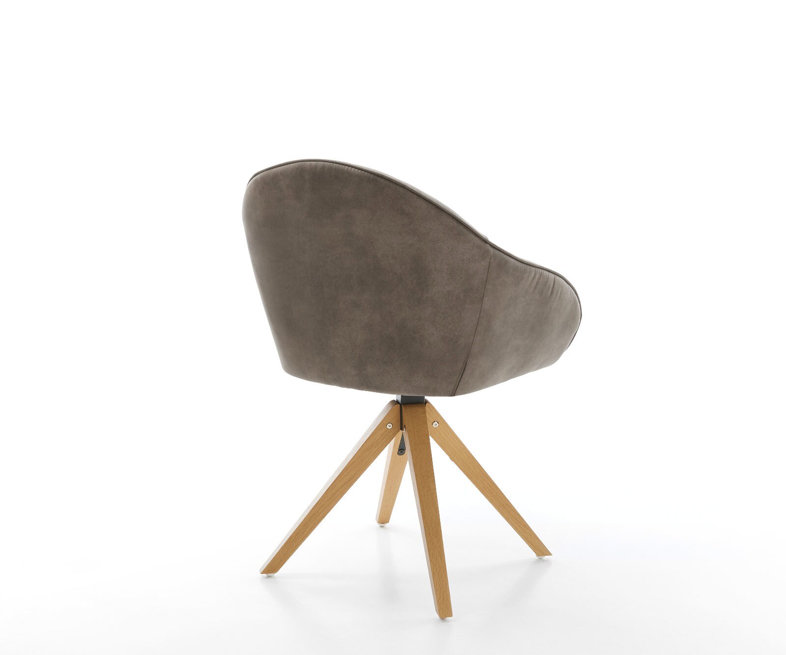 Eetkamerstoel Gaio-Flex microvelours taupe vintage houten frame hoekig natuur 4 Eetkamerstoel Gaio-Flex microvelours taupe vintage houten frame hoekig natuur 4