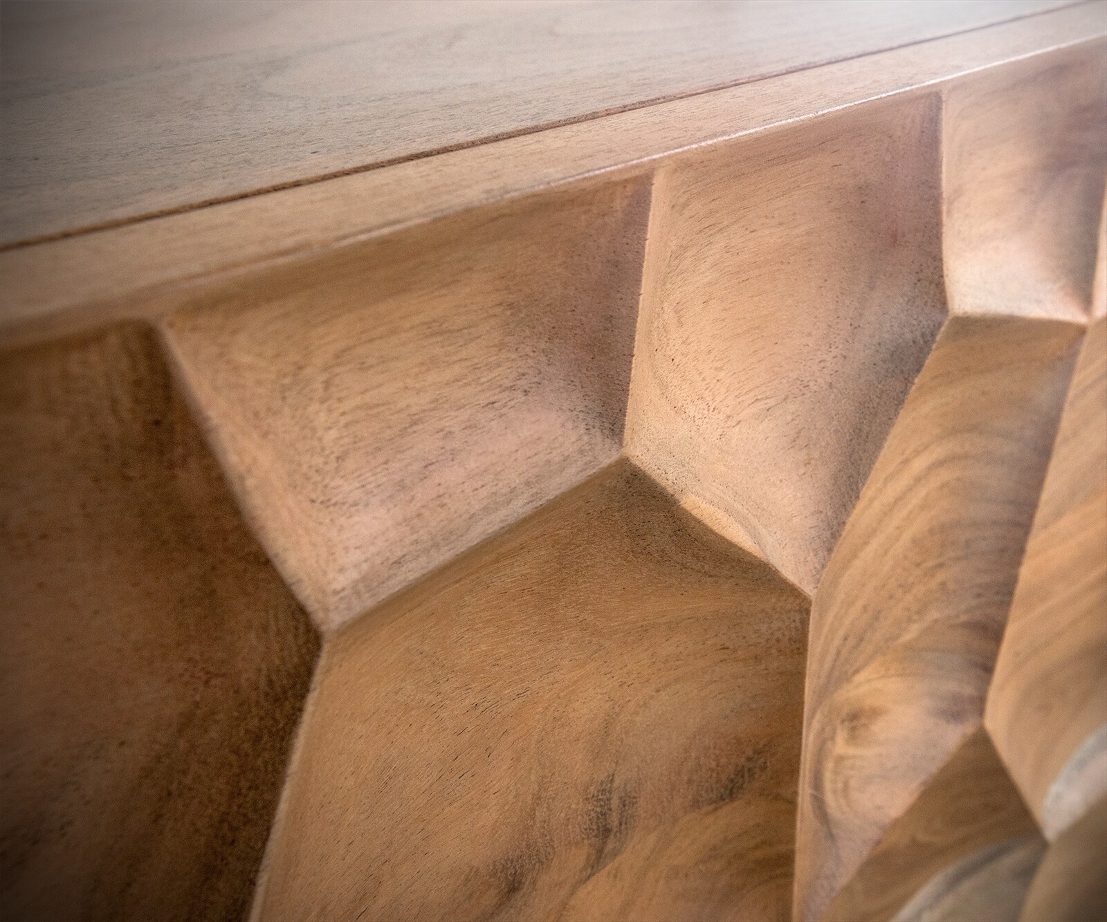 Tv-meubel Solu 220 cm acacia natuur 2 deuren 4 laden zwevend 3D front 5 Tv-meubel Solu 220 cm acacia natuur 2 deuren 4 laden zwevend 3D front 5