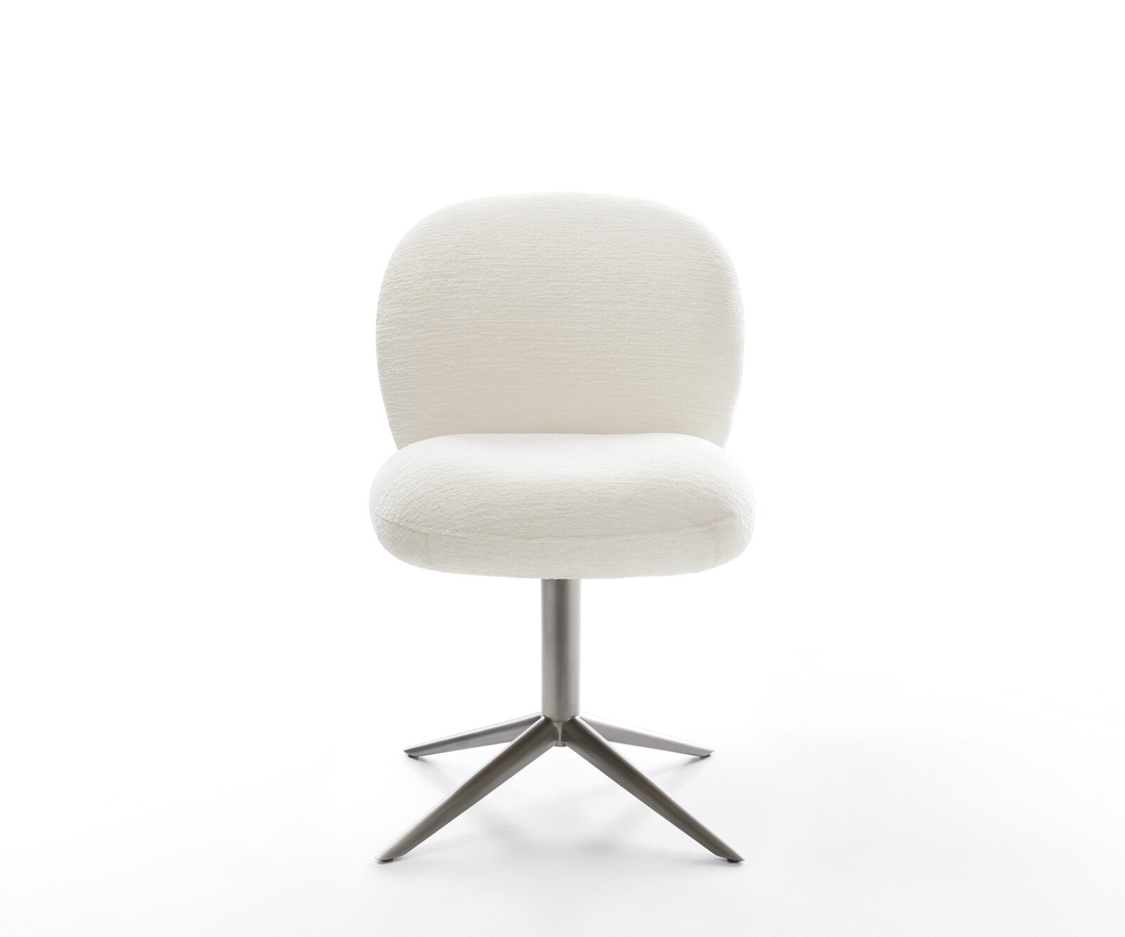 Draaistoel Nube-Flex bouclé zacht beige kruispoot grafiet 360° draaibaar rocker-functie pocketveer kern 2