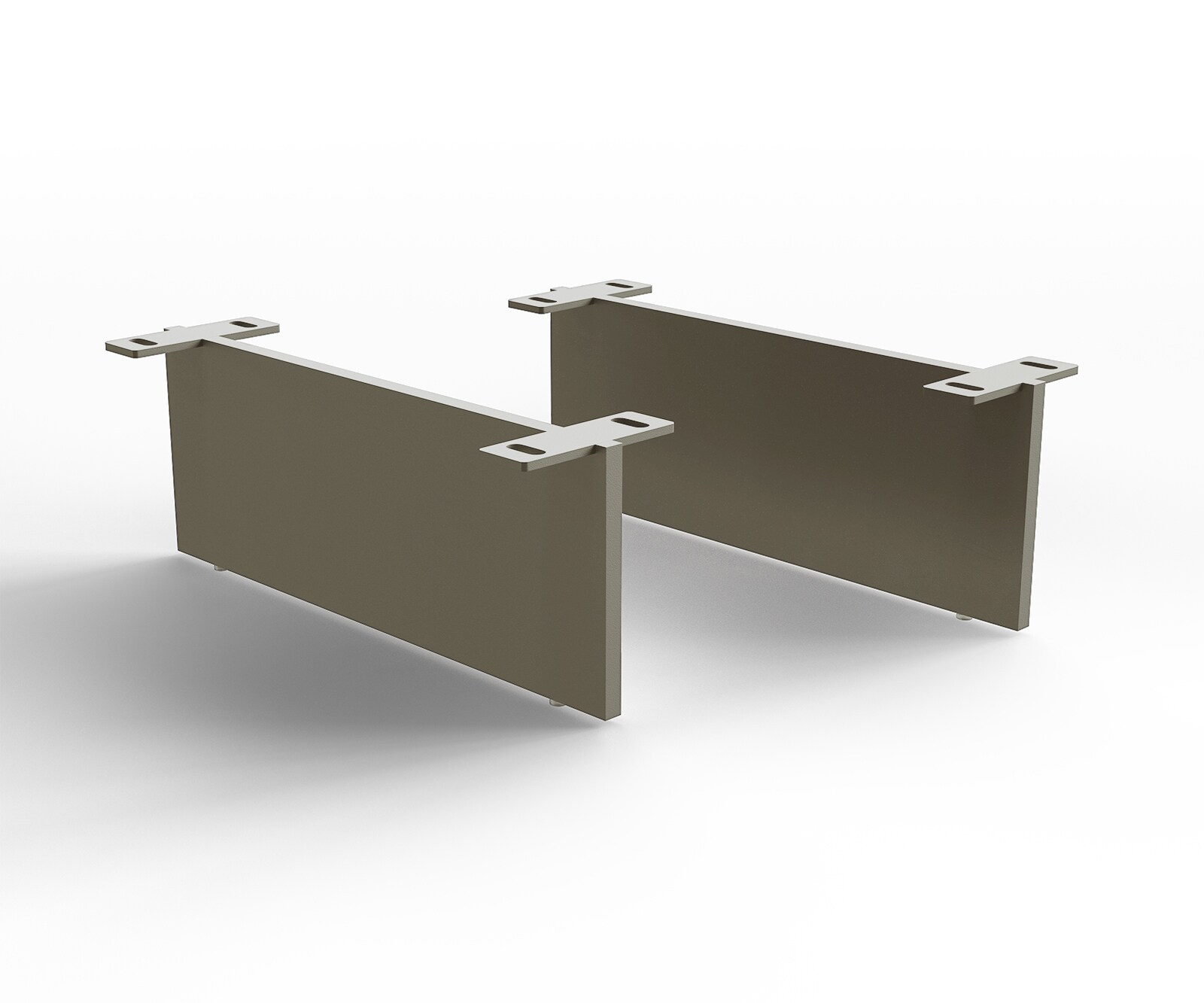 Poot in zweeflook, effectafwerking titanium, 15 cm, voor kastmeubelen met een diepte van 45 cm (set van 2)