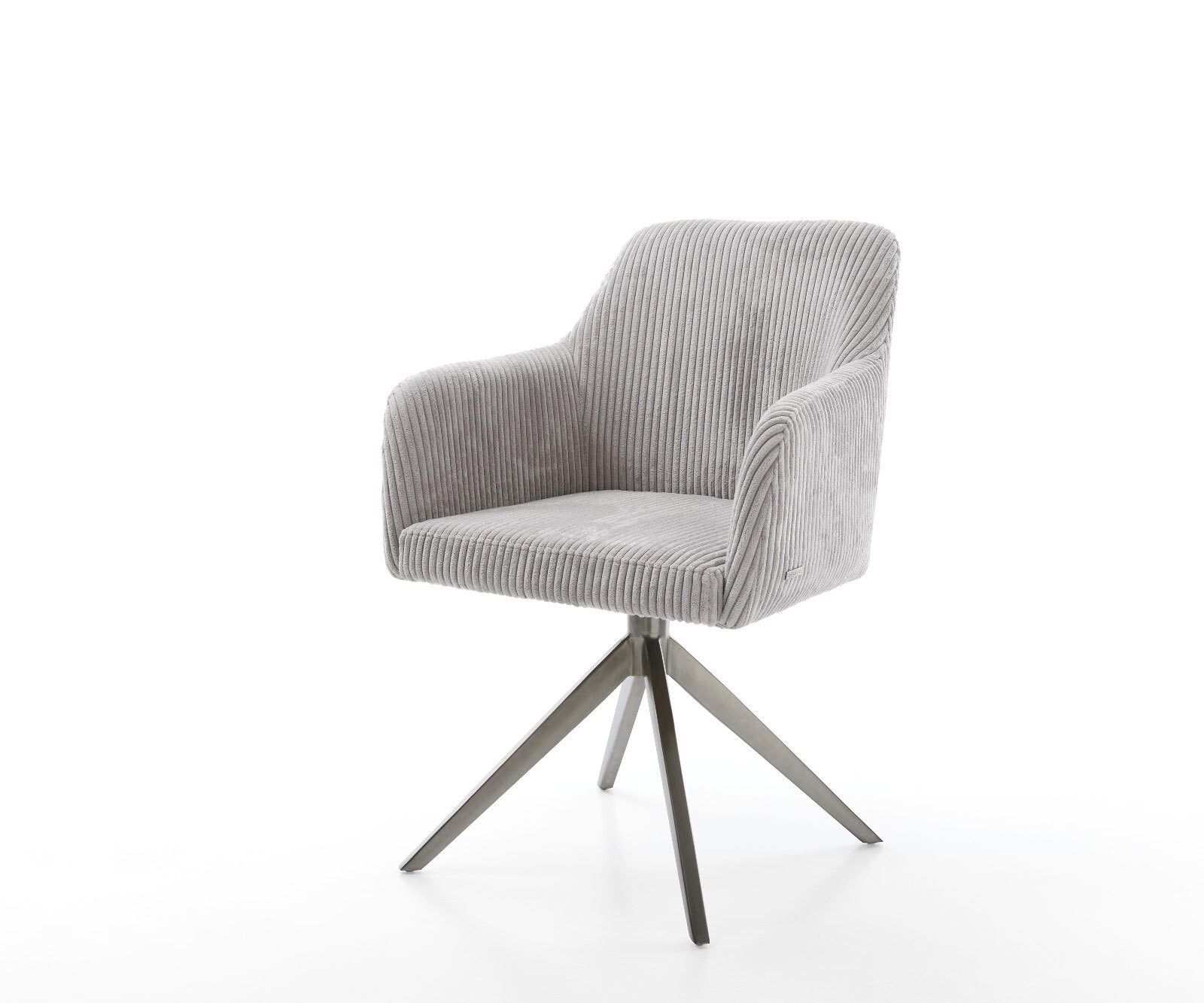 Draaistoel Greg-Flex koord zilver grijs kruisframe breed grafiet 360° draaibaar rocker-functie pocketveer kern