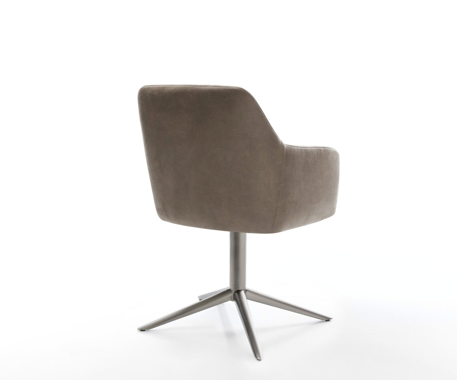 Draaistoel Greg-Flex microvelours taupe vintage kruispoot grafiet 360° draaibaar rocker-functie pocketveer kern 4