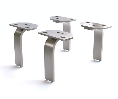 L-vormige poot 15 cm geborsteld RVS voor alle soorten meubels (set van 4)