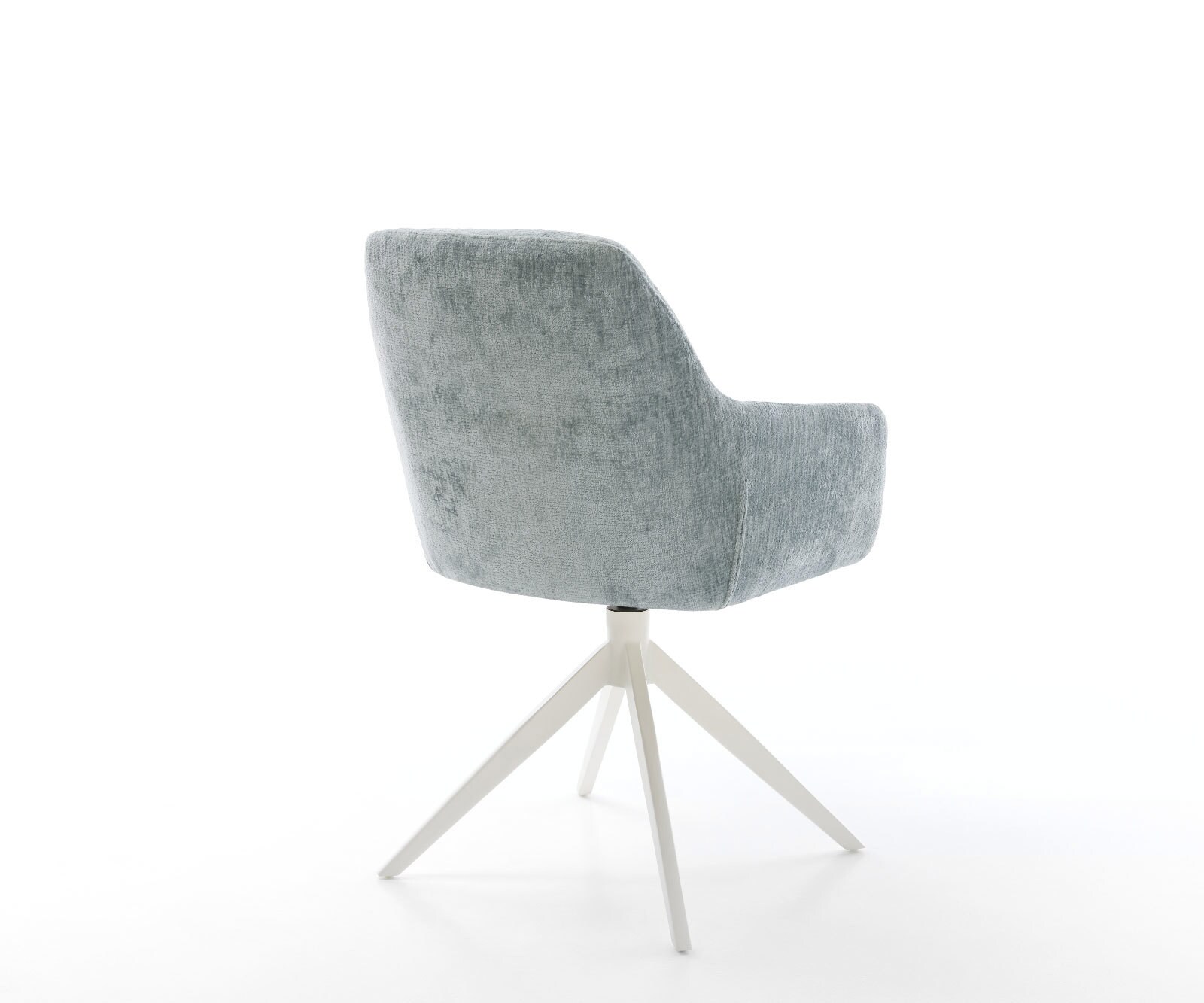 Draaistoel Pejo-Flex chenille pastelblauw kruisframe breed wit 360° draaibaar rocker-functie pocketveer kern 4