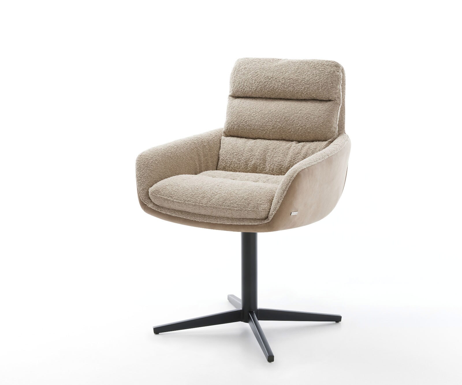 Draaistoel Abelia-Flex met armleuning materiaalmix mud kruispoot zwart 360° draaibaar