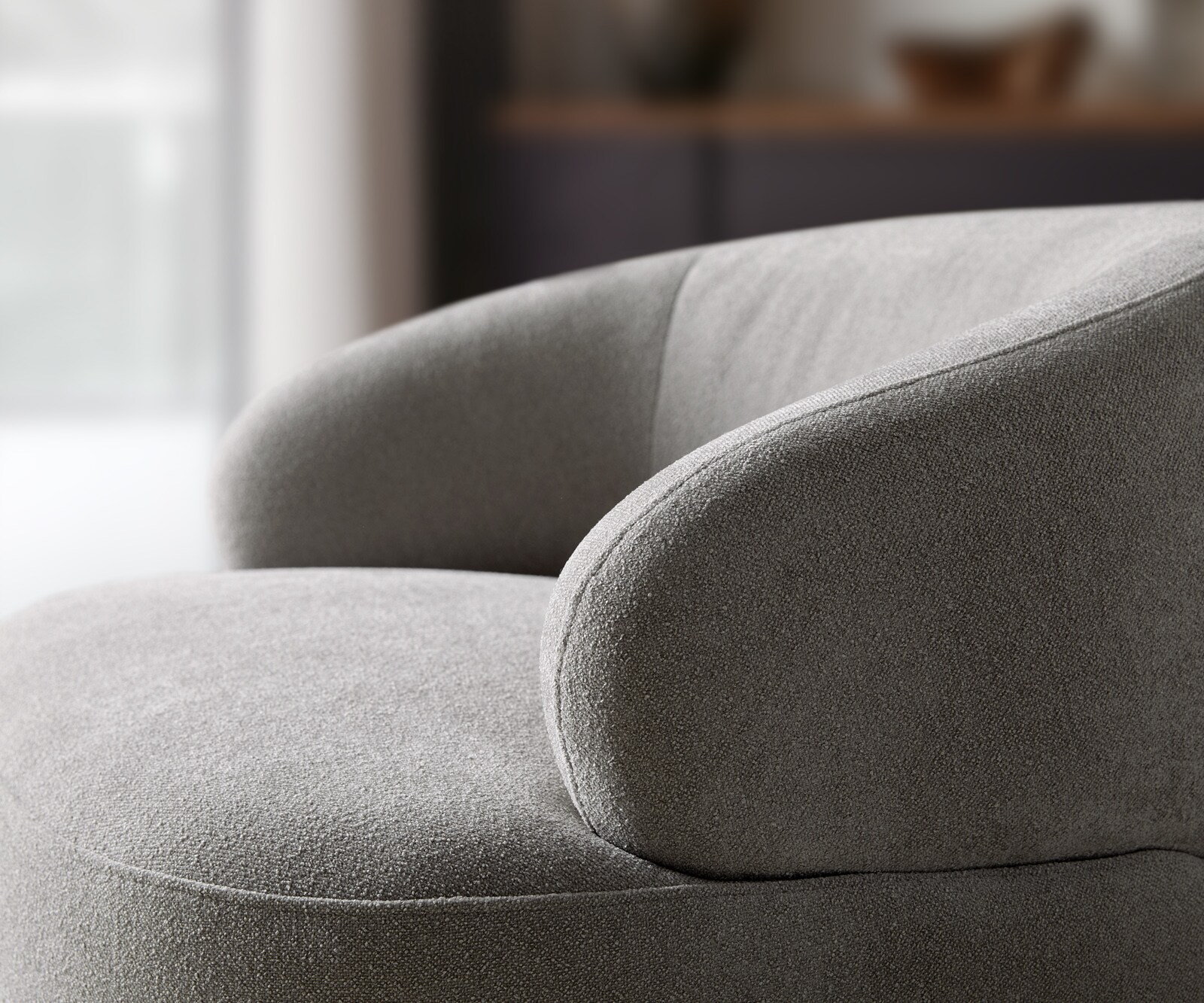 Fauteuil Nova 88x88 cm structuurstof soft grijs 4