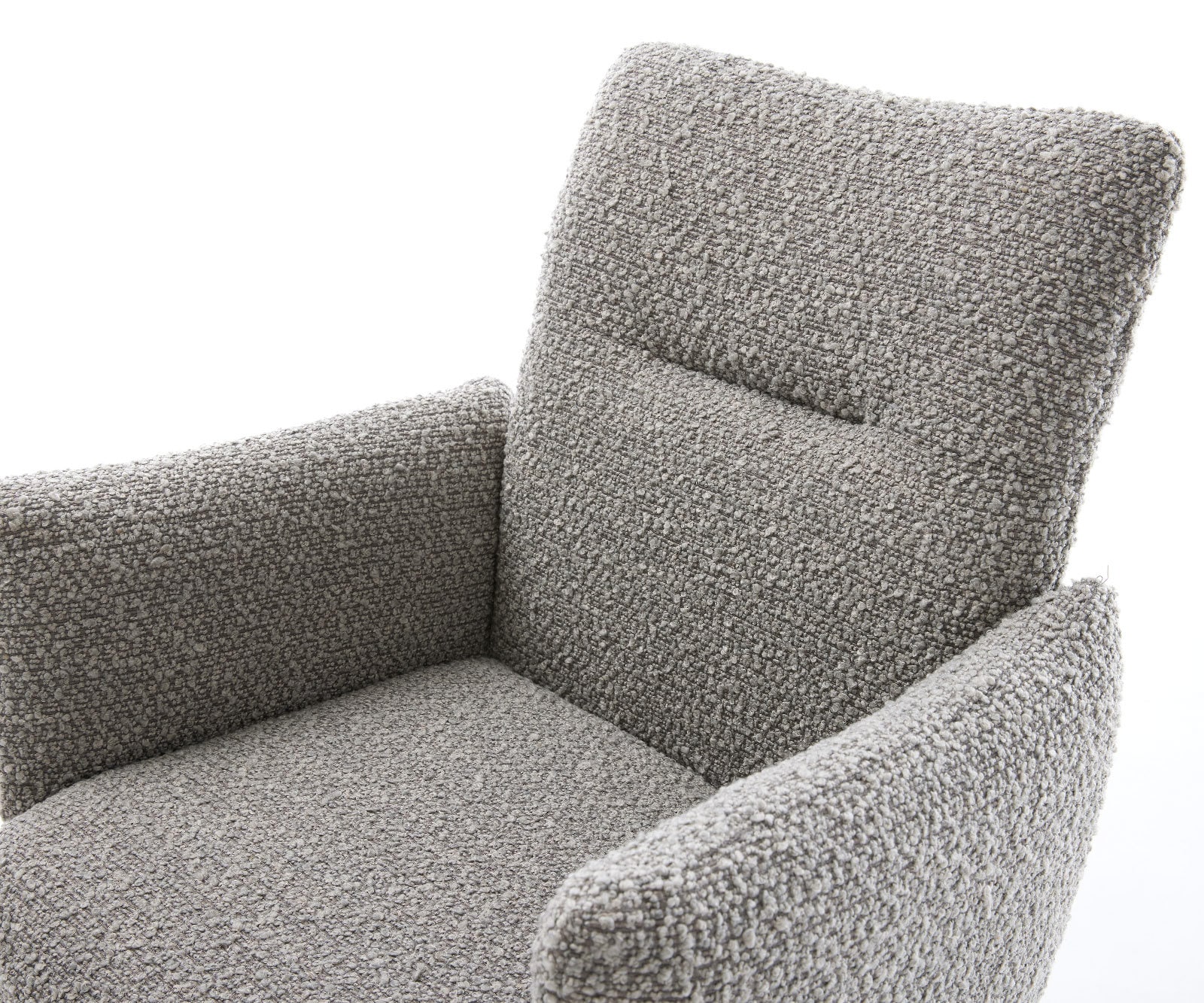 Draaistoel Jova-Flex met armleuning bouclé zilver grijs kruisframe breed zwart 360° draaibaar pocketveer kern 4