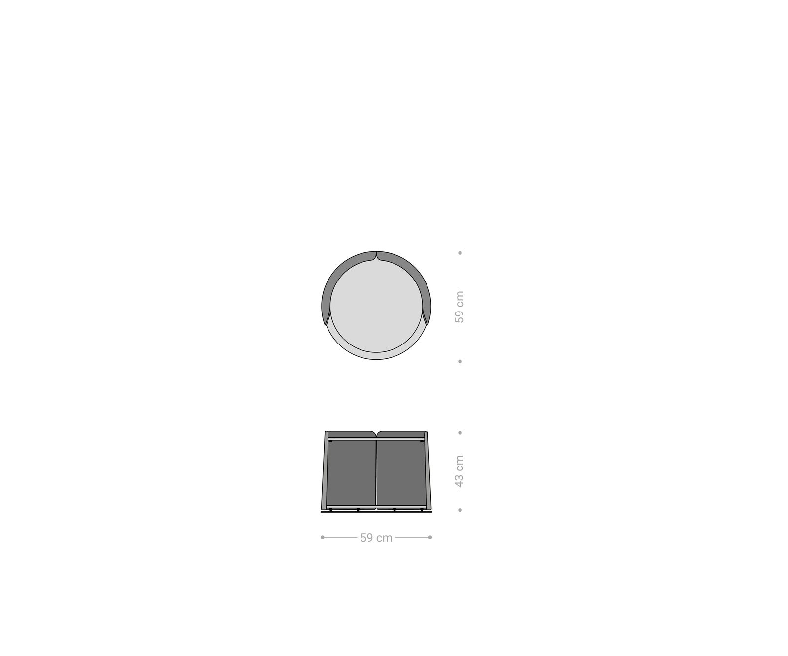Salontafel Daban 59x59 cm keramiek Minas Melange wit-beige metalen onderstel titaankleurig 6