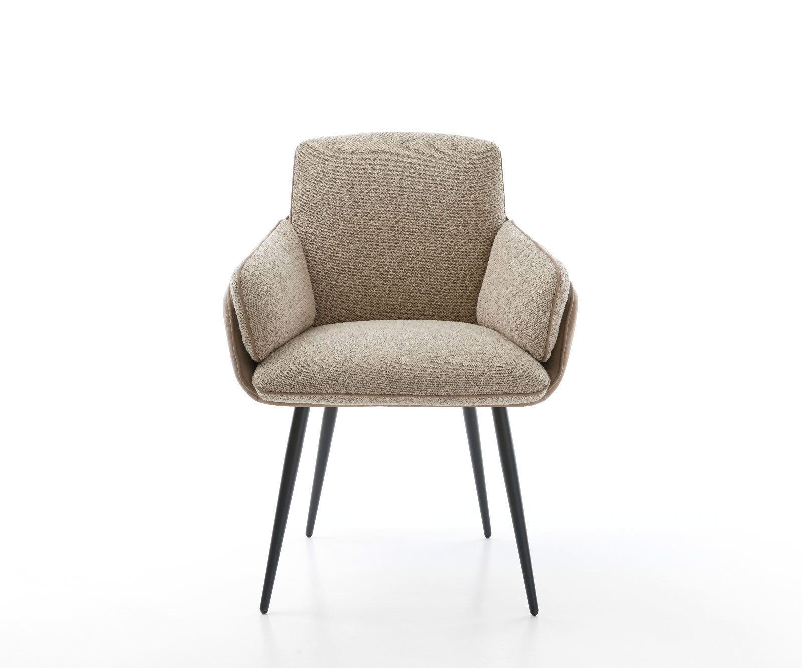 Eetkamerstoel Luan-Flex met armleuning materiaalmix mud 4-poot conisch zwart 1 Eetkamerstoel Luan-Flex met armleuning materiaalmix mud 4-poot conisch zwart 1