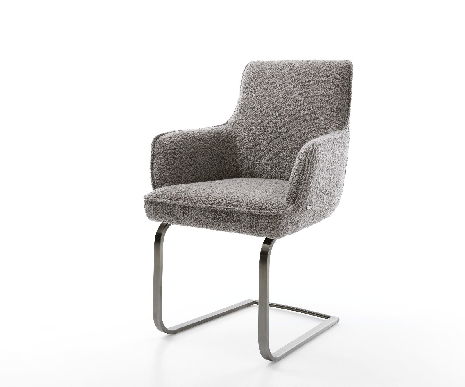 Sledemodel Heira-Flex met armleuning bouclé zilver grijs sledemodel vlak grafiet pocketveer kern Sledemodel Heira-Flex met armleuning bouclé zilver grijs sledemodel vlak grafiet pocketveer kern