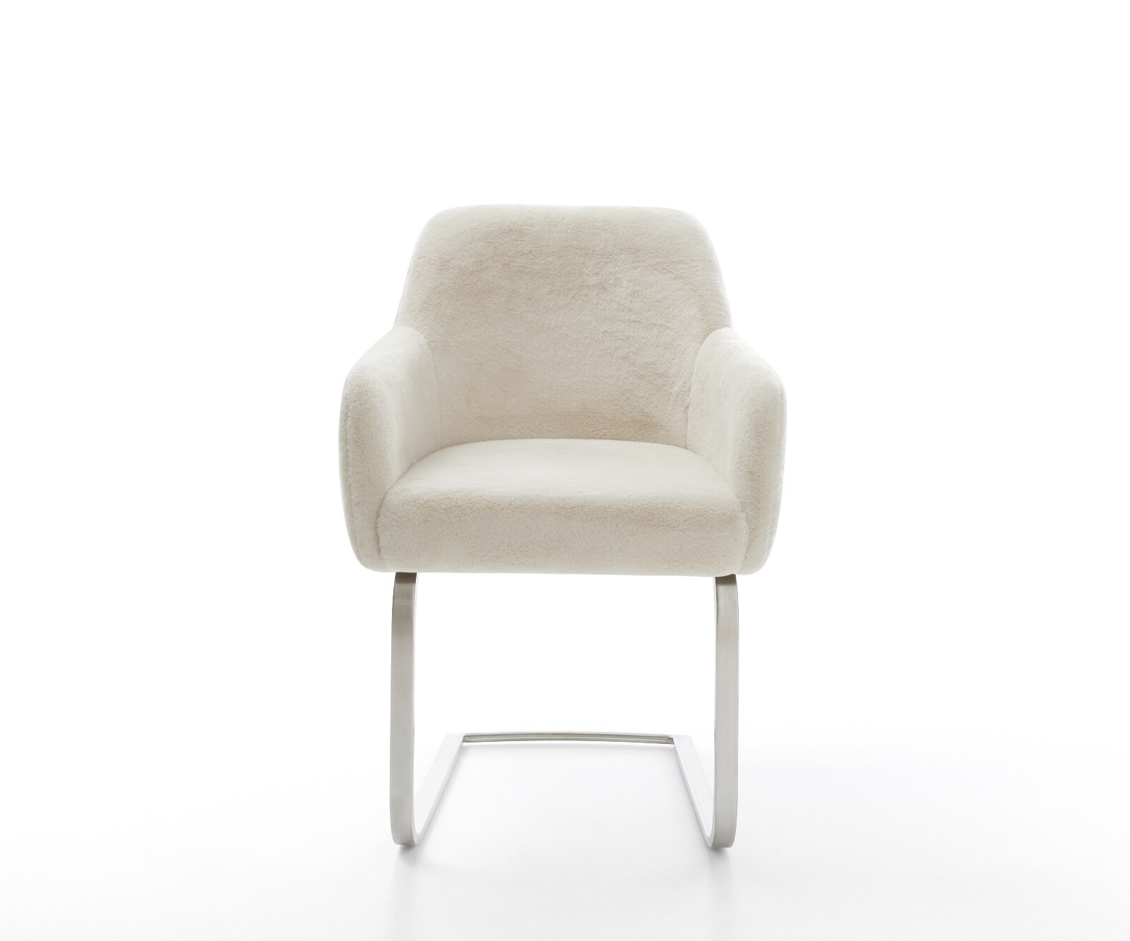 Sledemodel Greg-Flex pluchen crème-wit sledemodel vlak roestvrij staal pocketveer kern 2