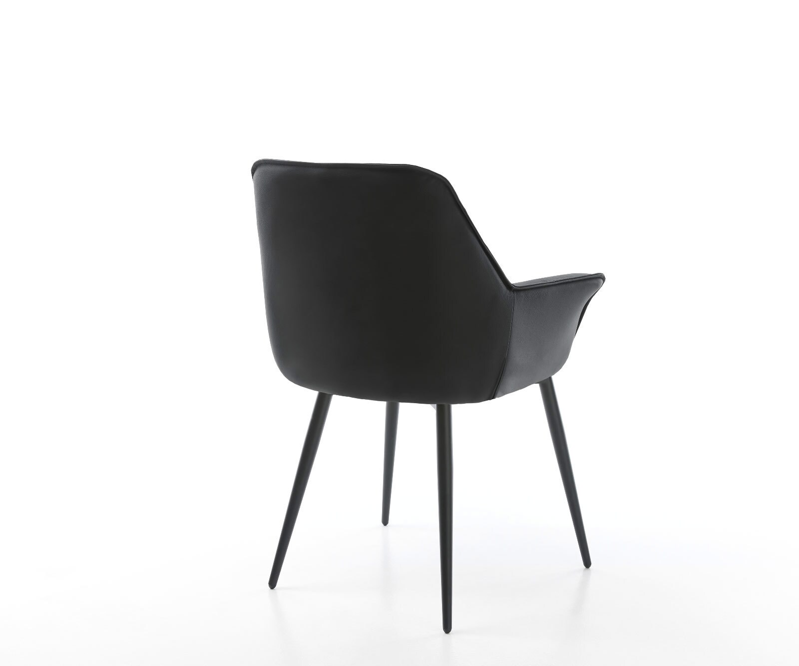 Eetkamerstoel Kaira-Flex echt leer zwart 4-poot conisch zwart 4 Eetkamerstoel Kaira-Flex echt leer zwart 4-poot conisch zwart 4