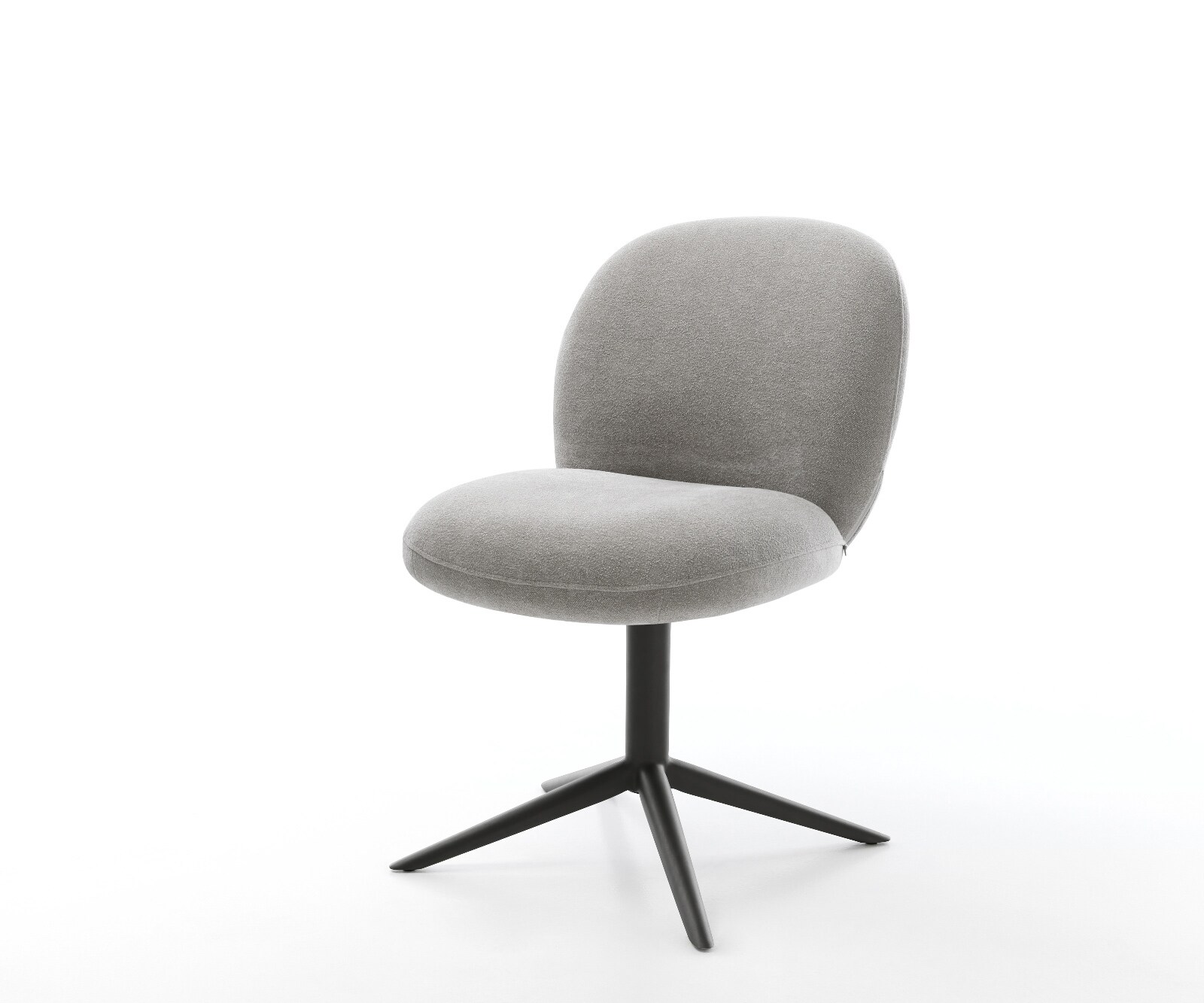 Draaistoel Nube-Flex zachte stof met structuur grijs kruispoot zwart 360° draaibaar rocker-functie pocketveer kern 1