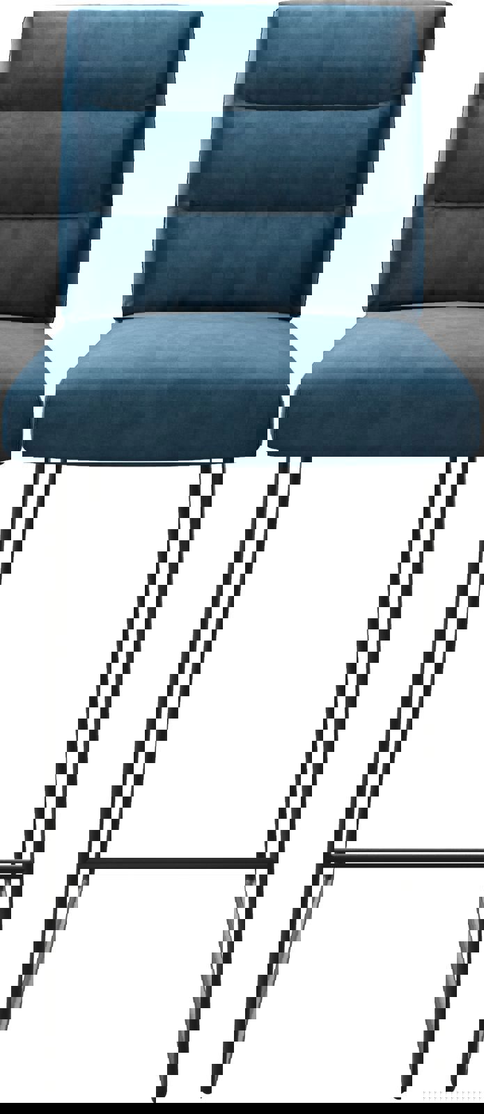 Barstoel Pela-Flex fluweel blauw slipframe metaal 3 Barstoel Pela-Flex fluweel blauw slipframe metaal 3