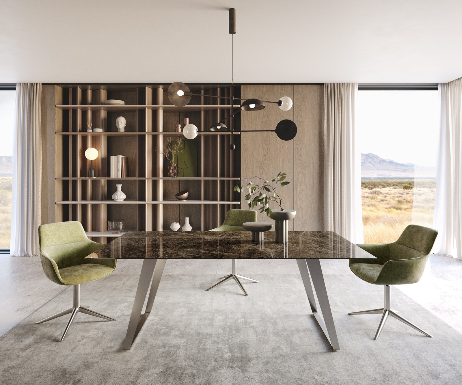 Eetkamertafel Edge 200x100 Laminam® Emperador Extra Lucidato donkerbruin roestvrij staal schuin Eetkamertafel Edge 200x100 Laminam® Emperador Extra Lucidato donkerbruin roestvrij staal schuin