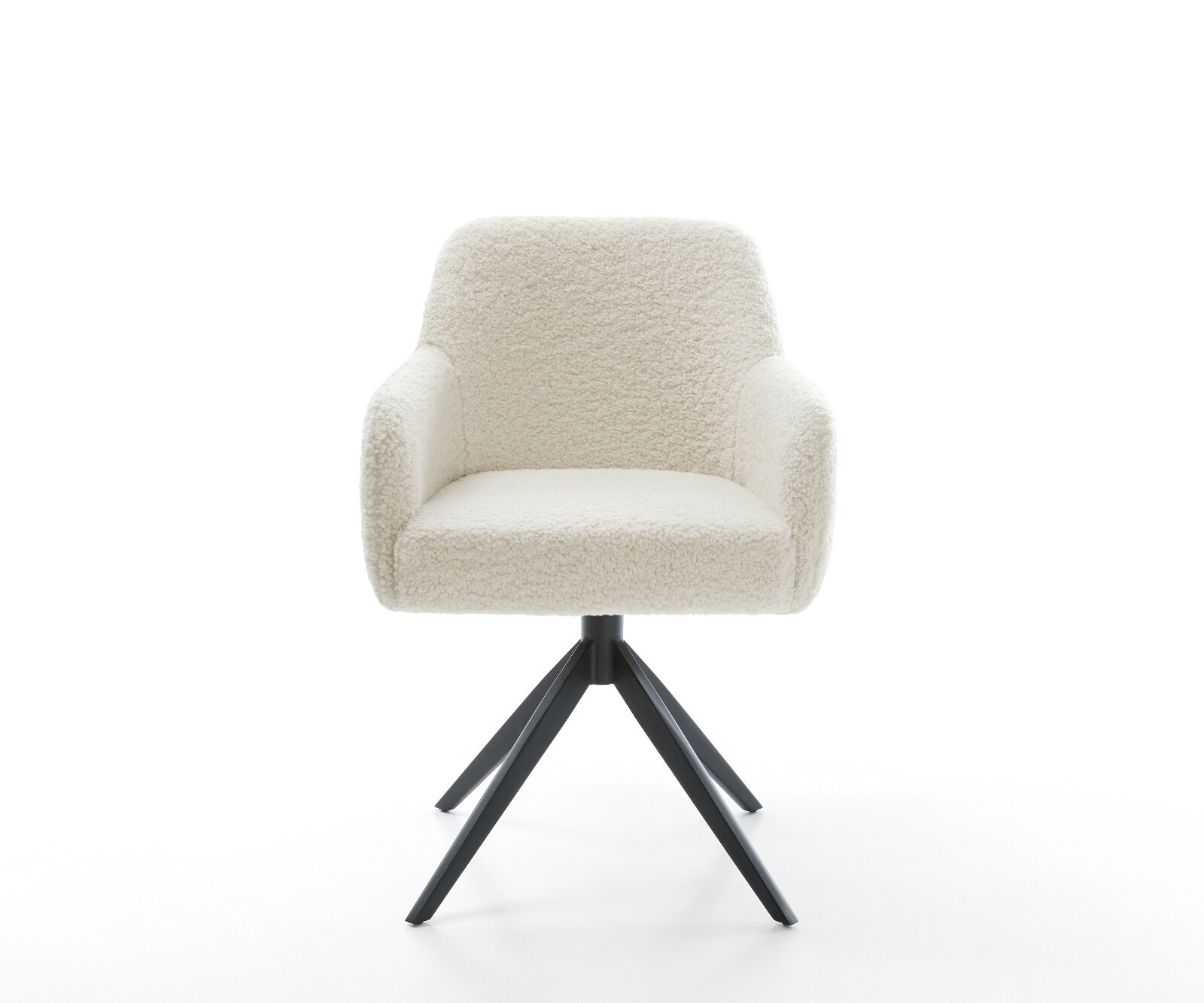 Draaistoel Greg-Flex teddy beige kruisframe breed zwart 360° draaibaar rocker-functie pocketveer kern 1