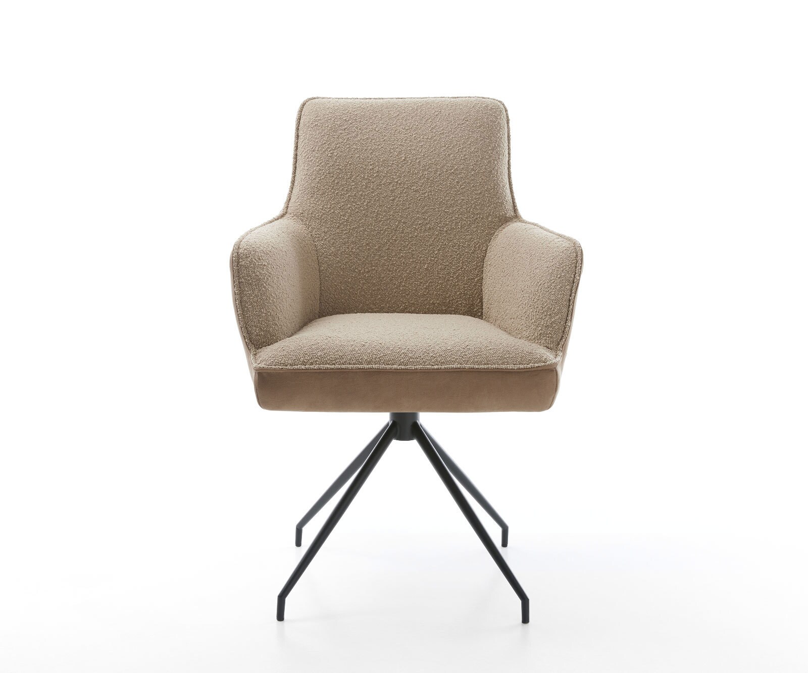 Draaistoel Heira-Flex met armleuning materiaalmix mud kruisframe conisch zwart 180° draaibaar pocketveer kern 2