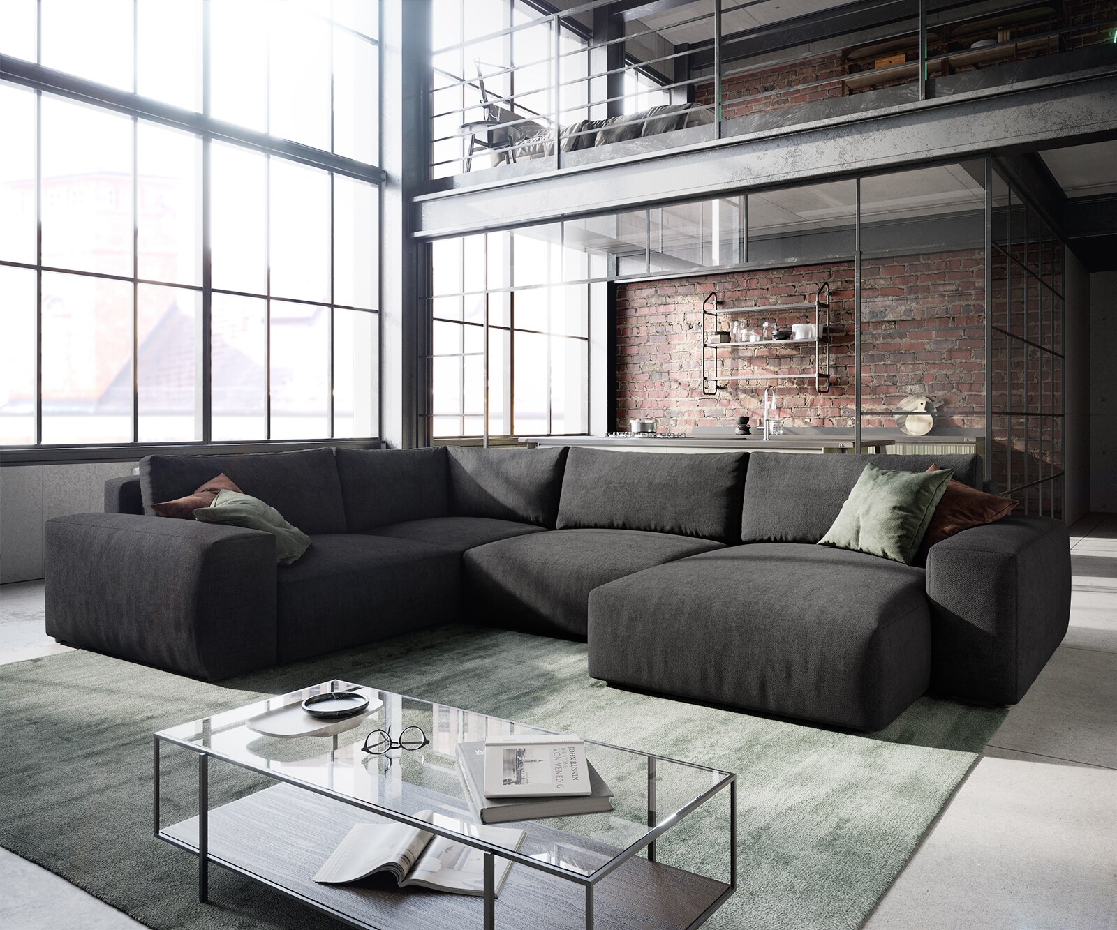 Woonkamer landschap Lanzo variabele recamiere 5