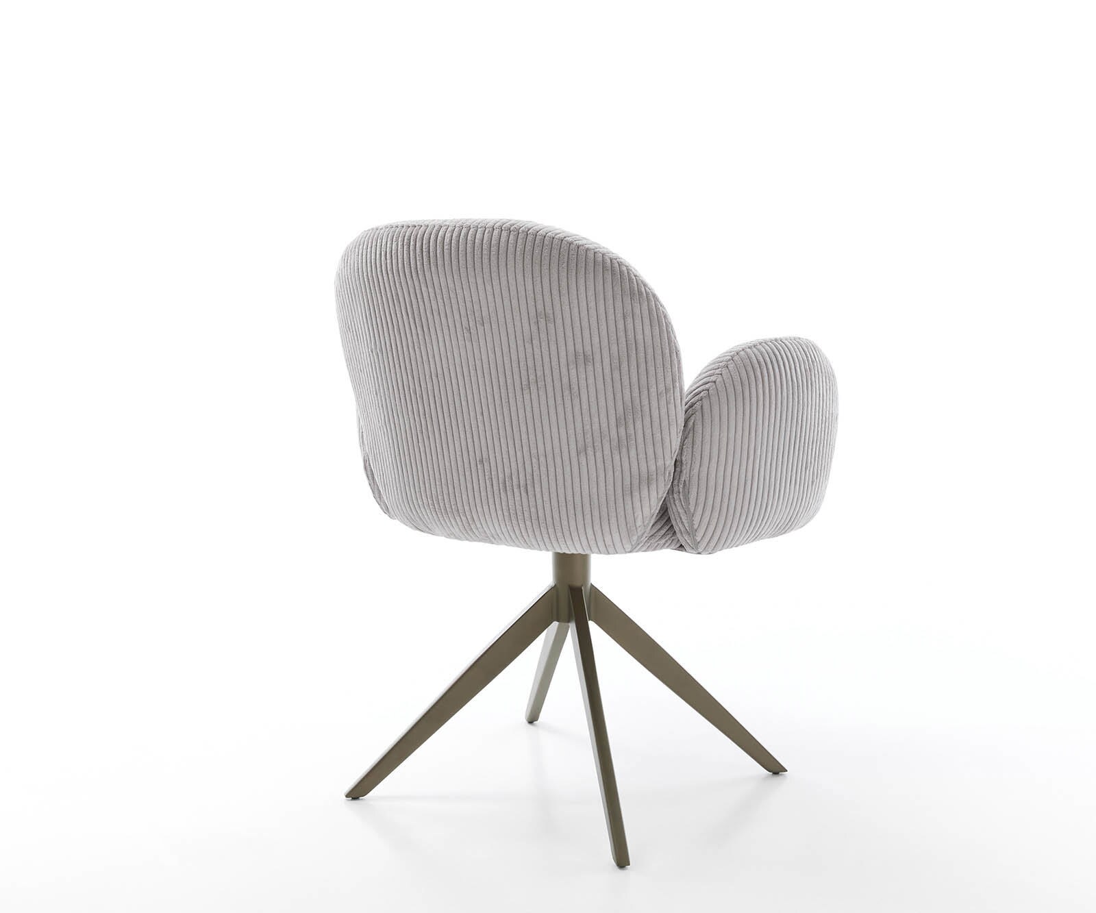 Draaistoel Nube-Flex met armleuning koord zilver grijs kruisframe breed afwerking met titanium 360° draaibaar pocketveer kern 5