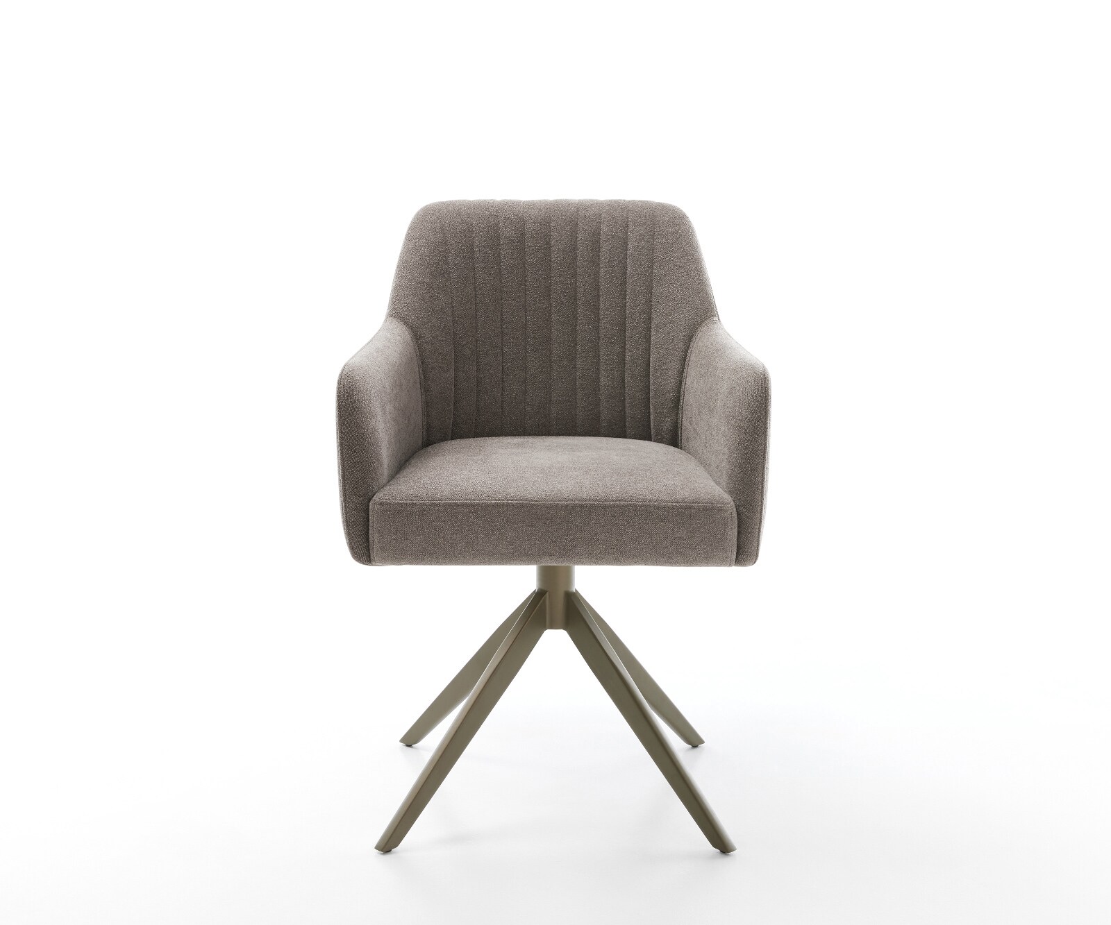 Draaistoel Greg-Flex zachte stof met structuur taupe kruisframe breed afwerking met titanium 360° draaibaar rocker-functie pocketveer kern 1