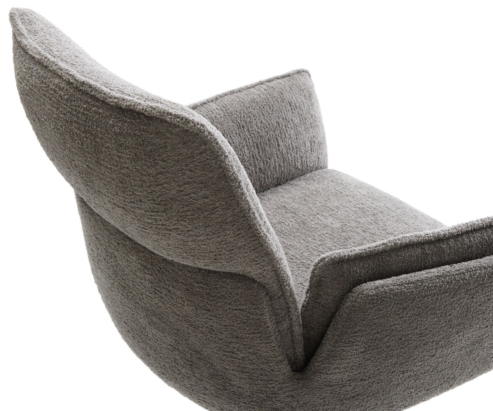 Eetkamerstoel Nela-Flex bouclé zacht mud kruisframe conisch roestvrij staal 4