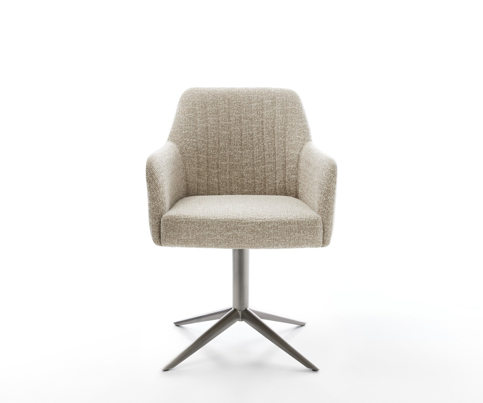 Draaistoel Greg-Flex geweven stof beige kruispoot grafiet 360° draaibaar rocker-functie pocketveer kern 2