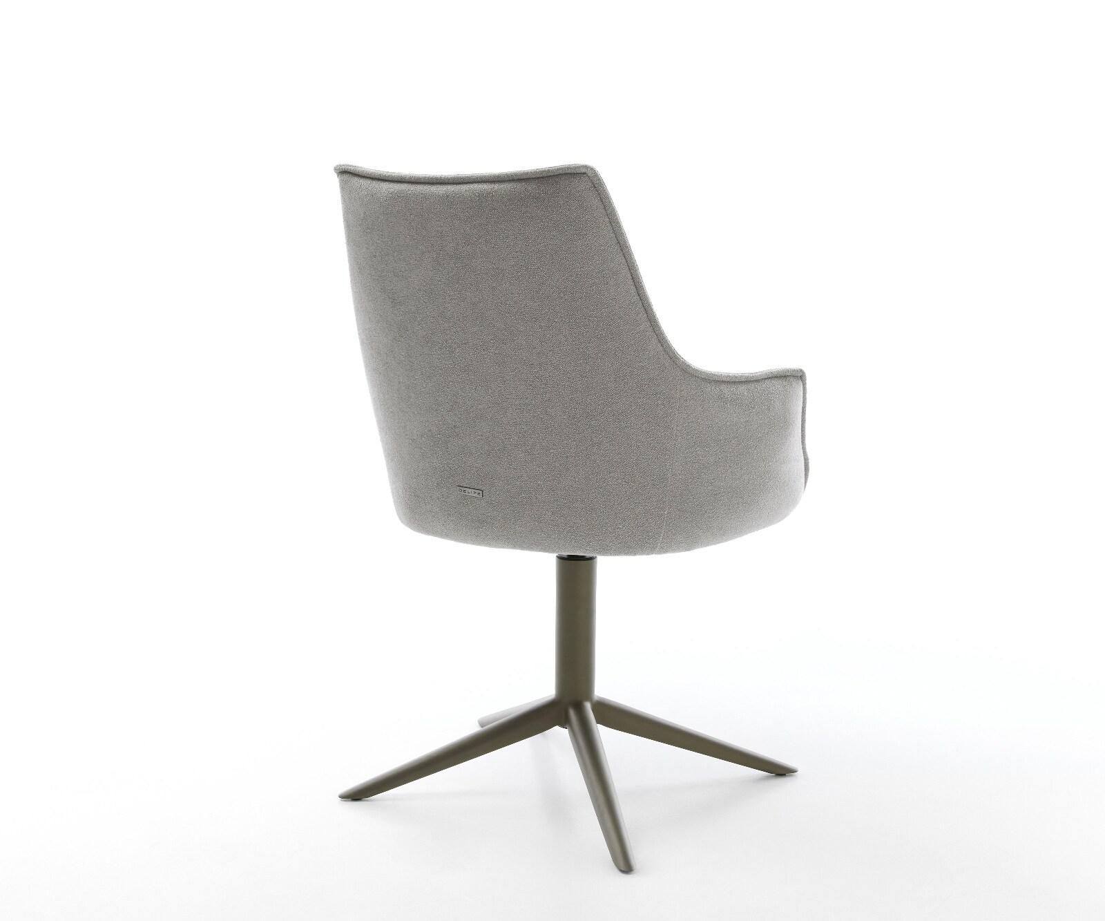 Draaistoel Alja-Flex met armleuning zachte stof met structuur grijs kruispoot afwerking met titanium 360° draaibaar rocker-functie pocketveer kern 4