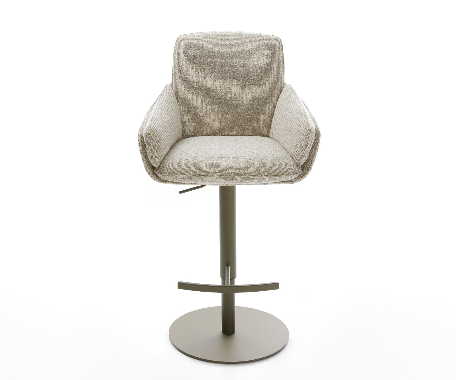 Barstoel Luan-Flex Zachte Geweven stof Beige Draaivoet in hoogte verstelbaar Titaankleurig Titaankleurig 2
