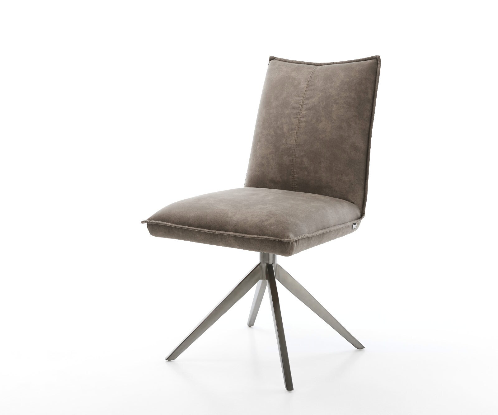 Draaistoel Lelio-Flex microvelours taupe vintage kruisframe breed grafiet 360° draaibaar rocker-functie pocketveer kern